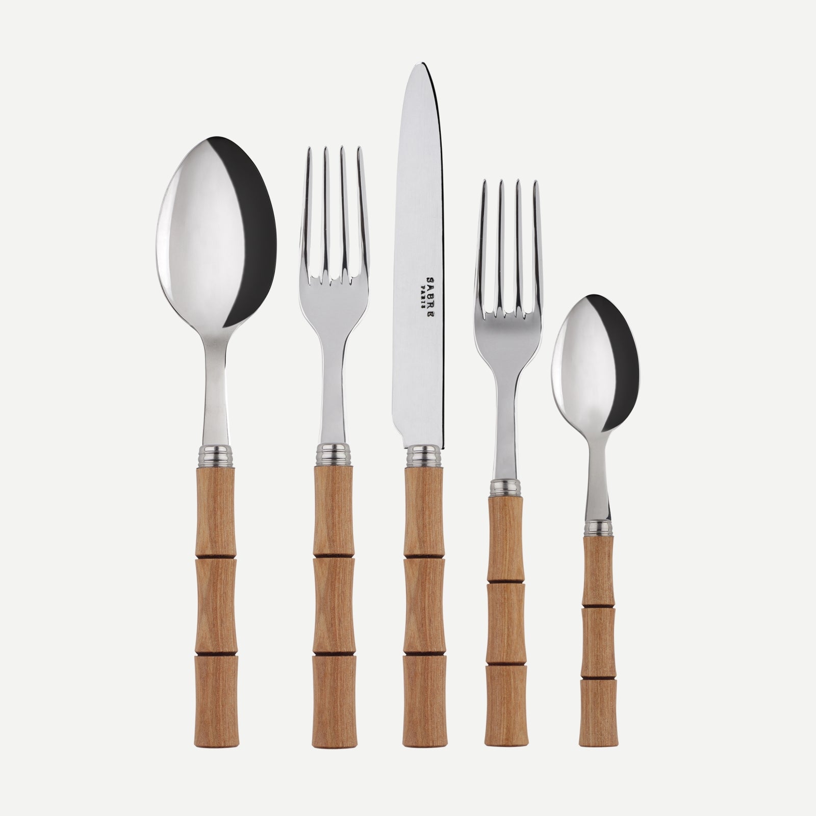 Bamboo, Light press wood - 20 pieces cutlery set