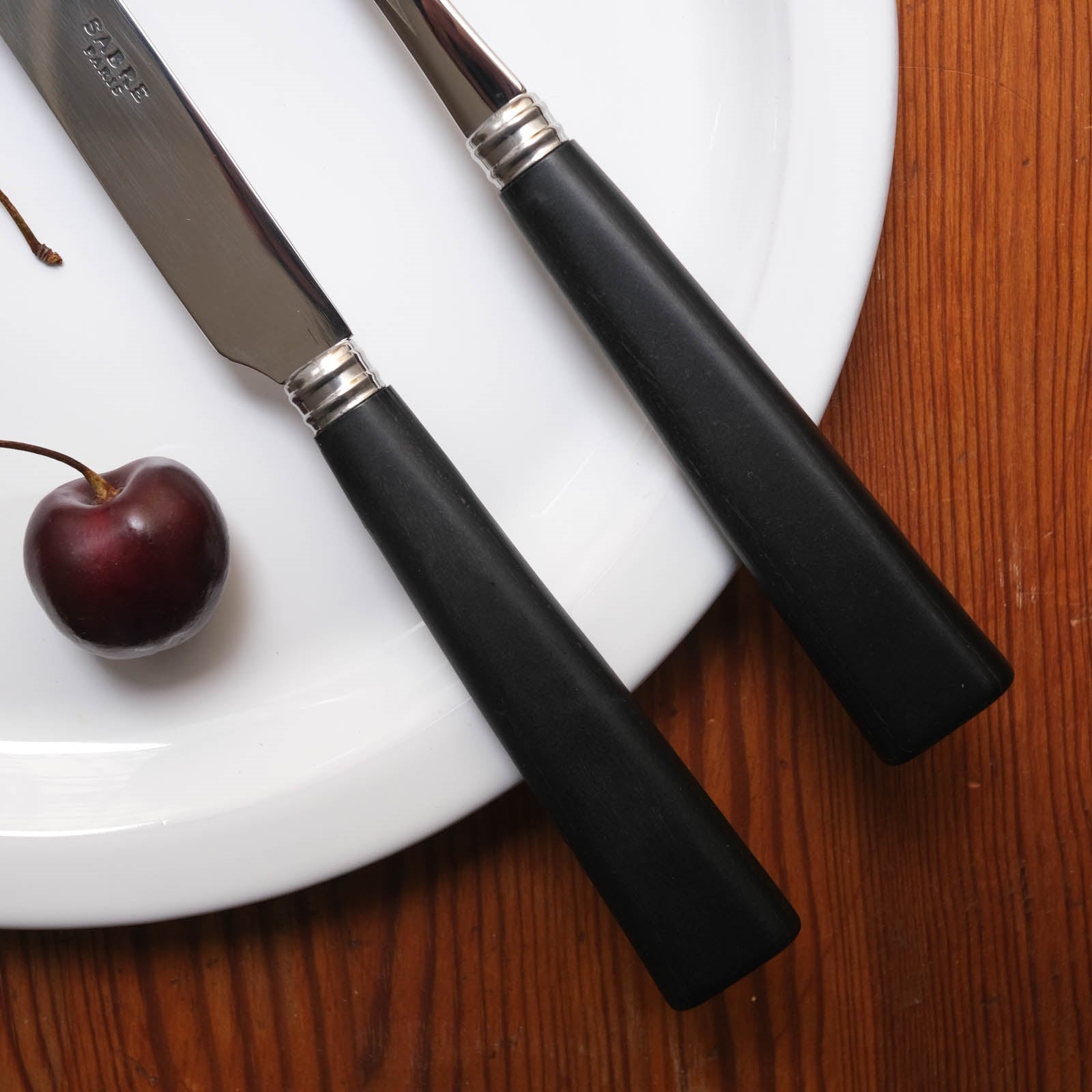 Nature, bois pressé noir - Couteau de table