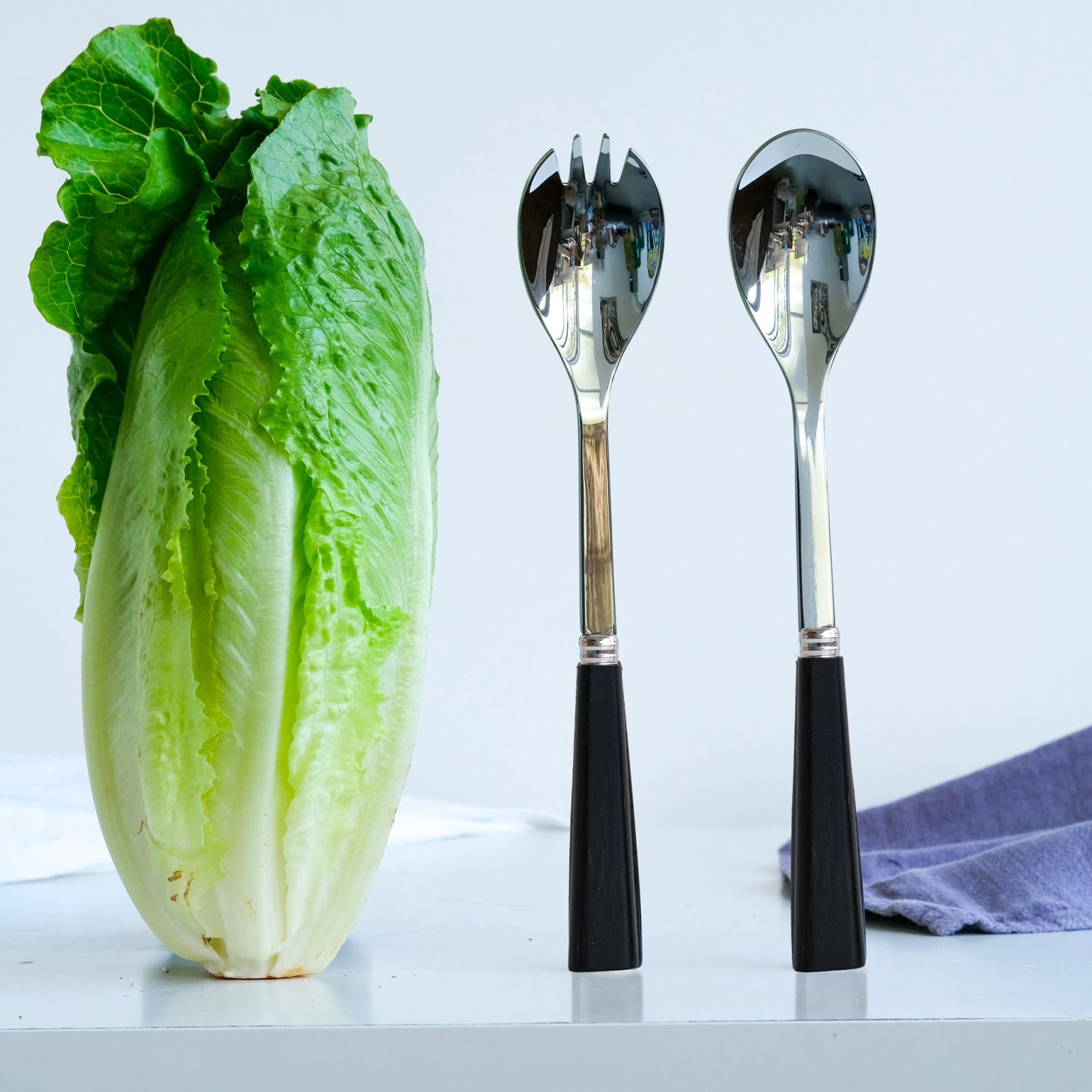 Nature, Black press wood - Salad cutlery set