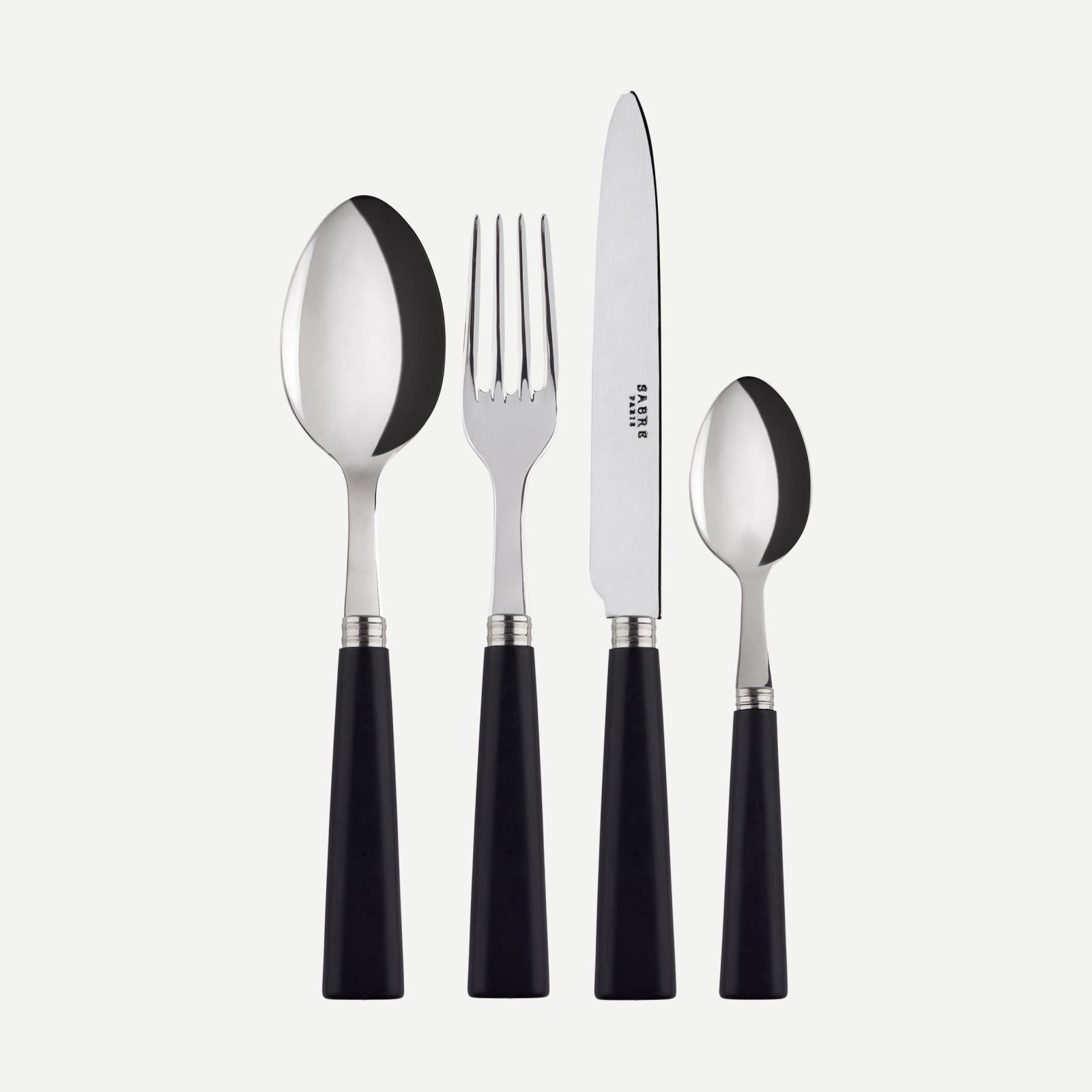 Nature, Black press wood - 24 pieces cutlery set
