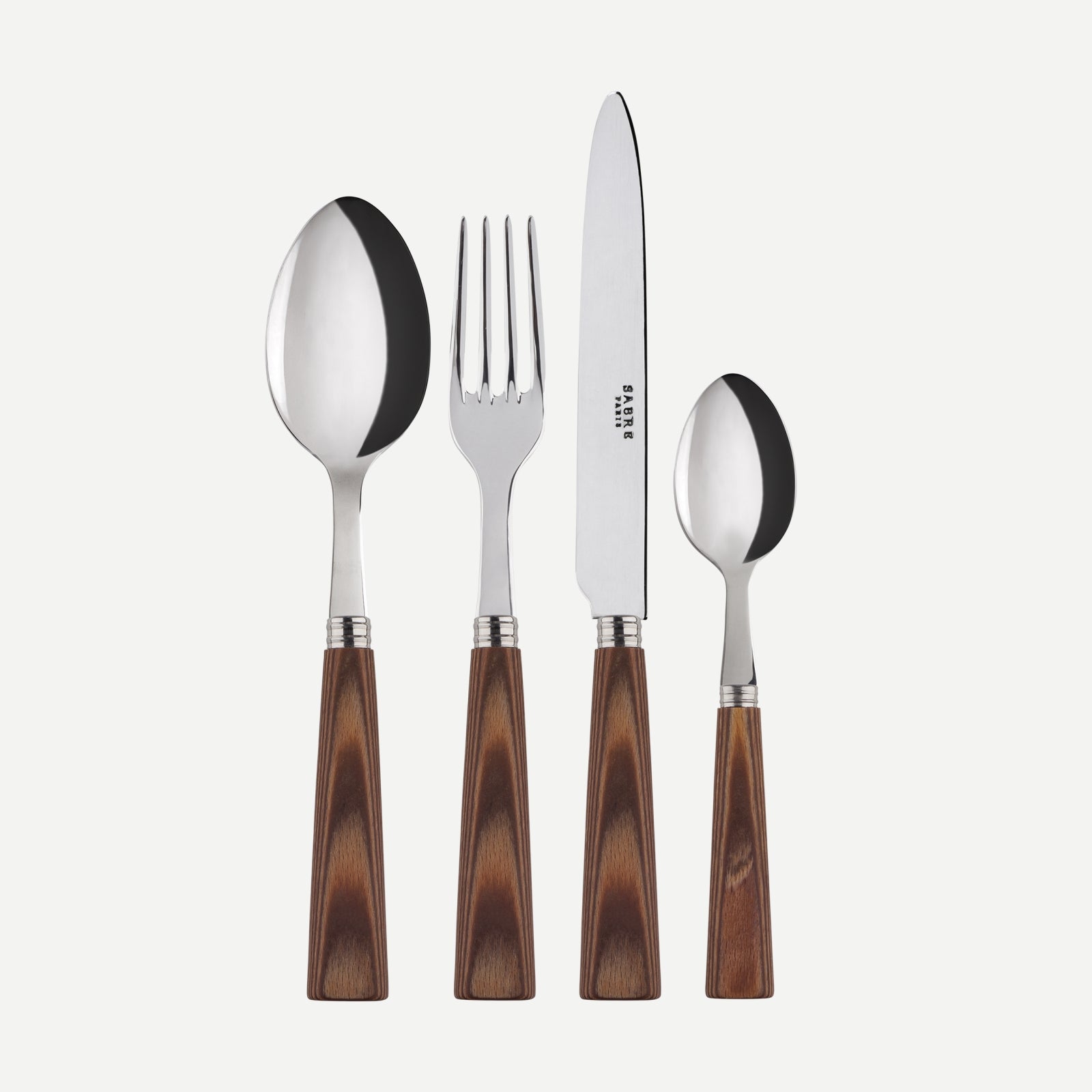 Nature, Light press wood - 4 pieces cutlery set
