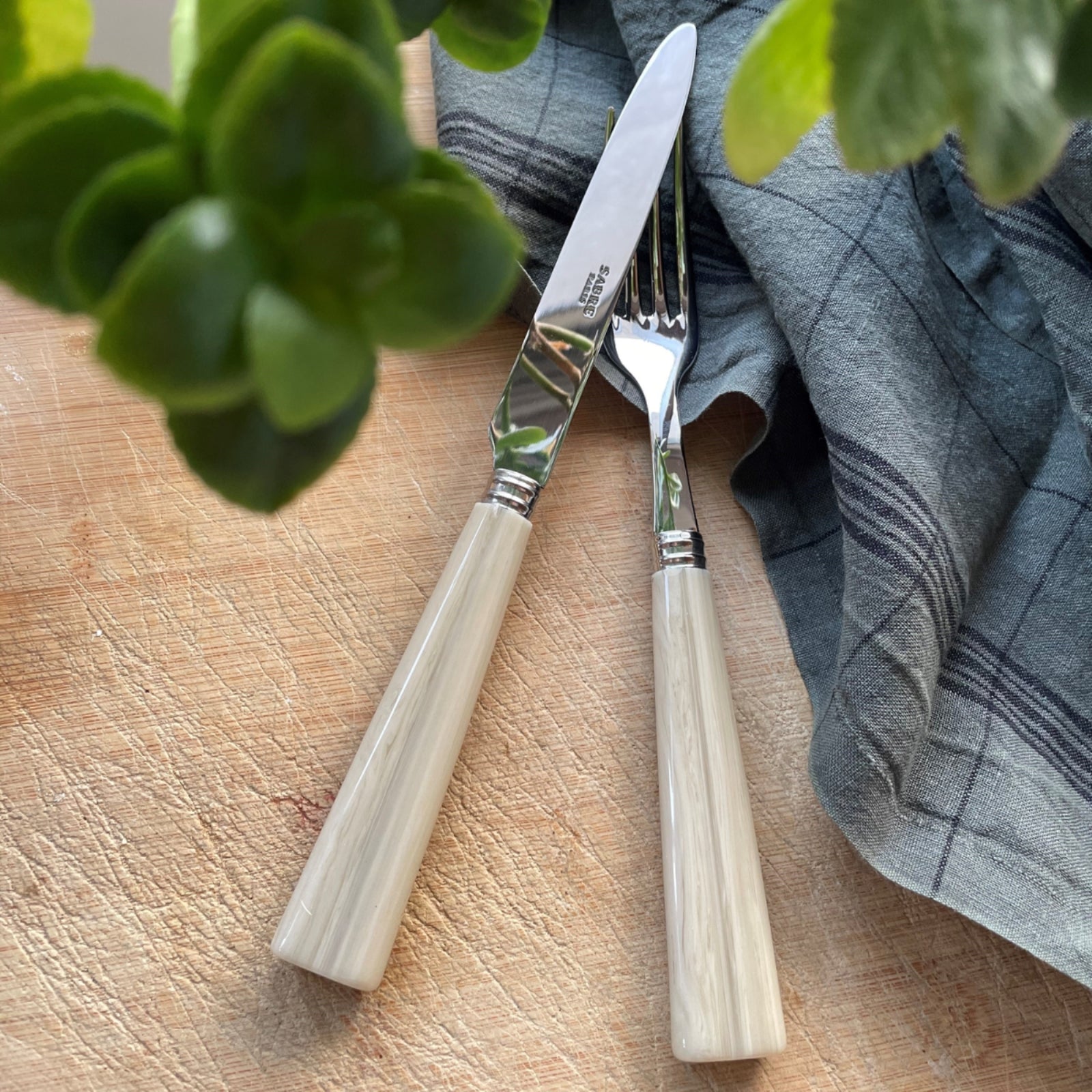 Nature, Faux Horn - 48 pieces cutlery set