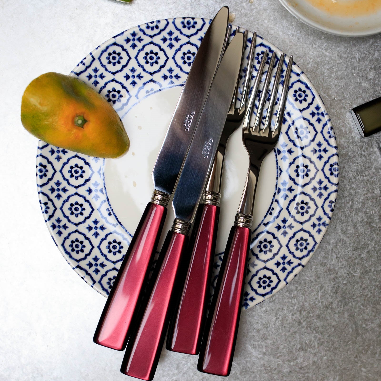 Icône, Red - 5 pieces cutlery set