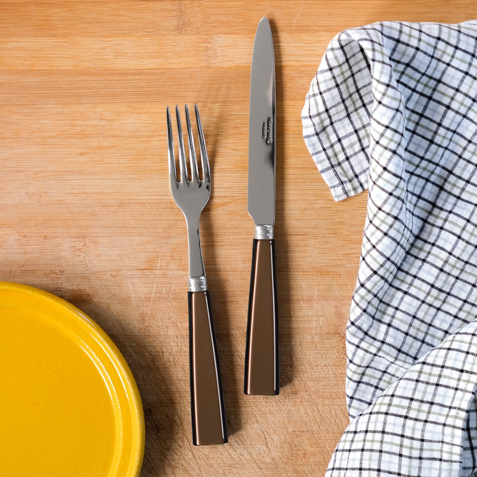 Icône, Brown - 5 pieces cutlery set