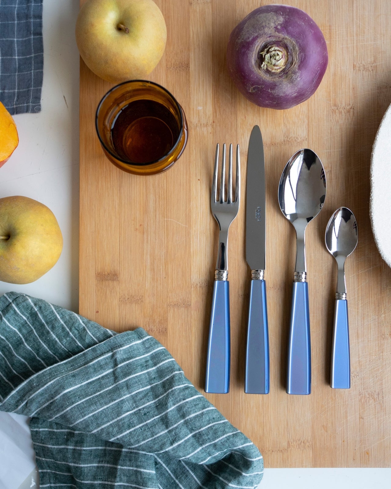Icône, Light blue - 5 pieces cutlery set