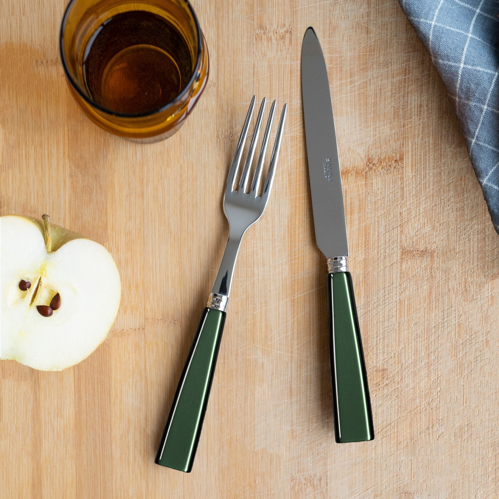 Icône, Dark green - 5 pieces cutlery set