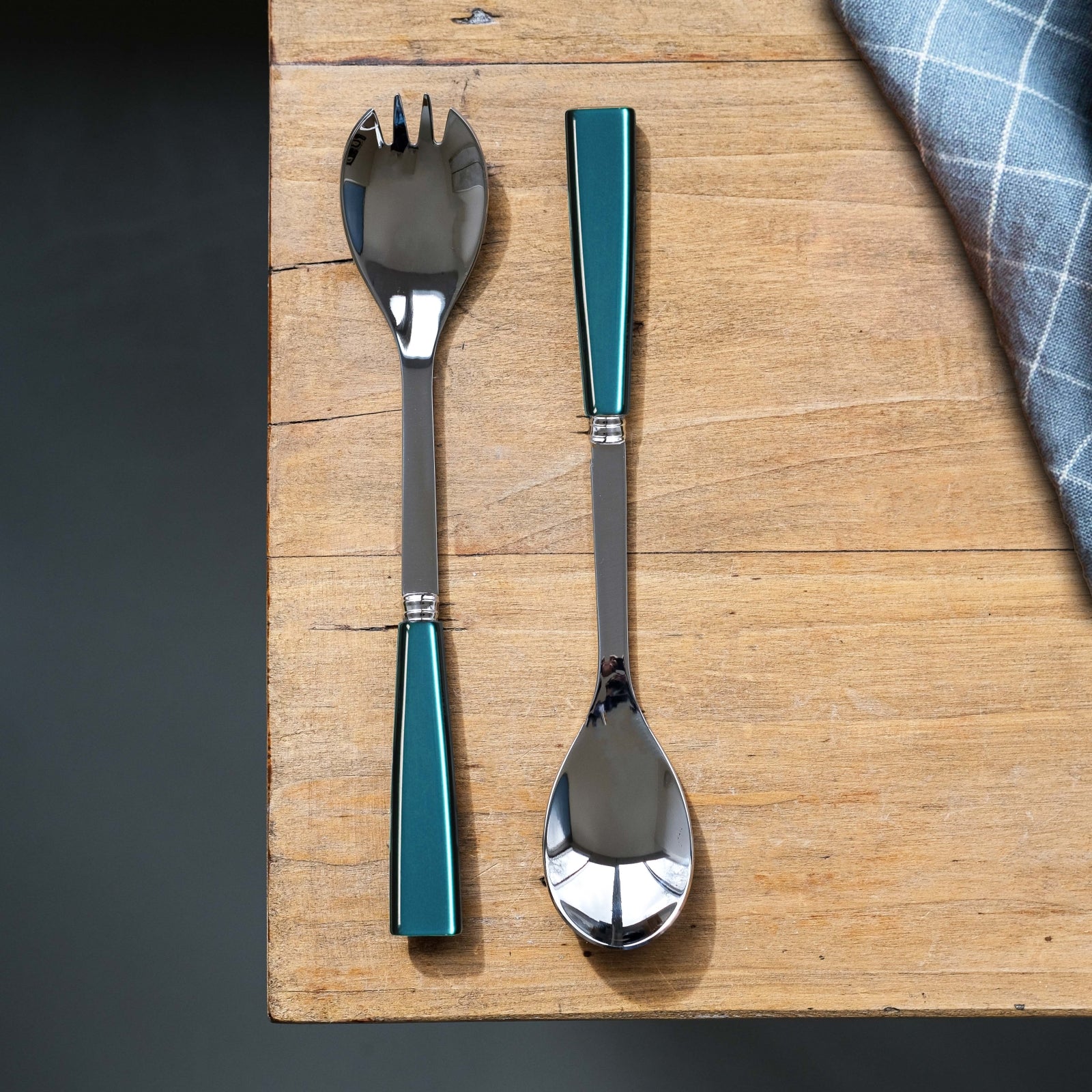 Icône, Turquoise - Salad cutlery set