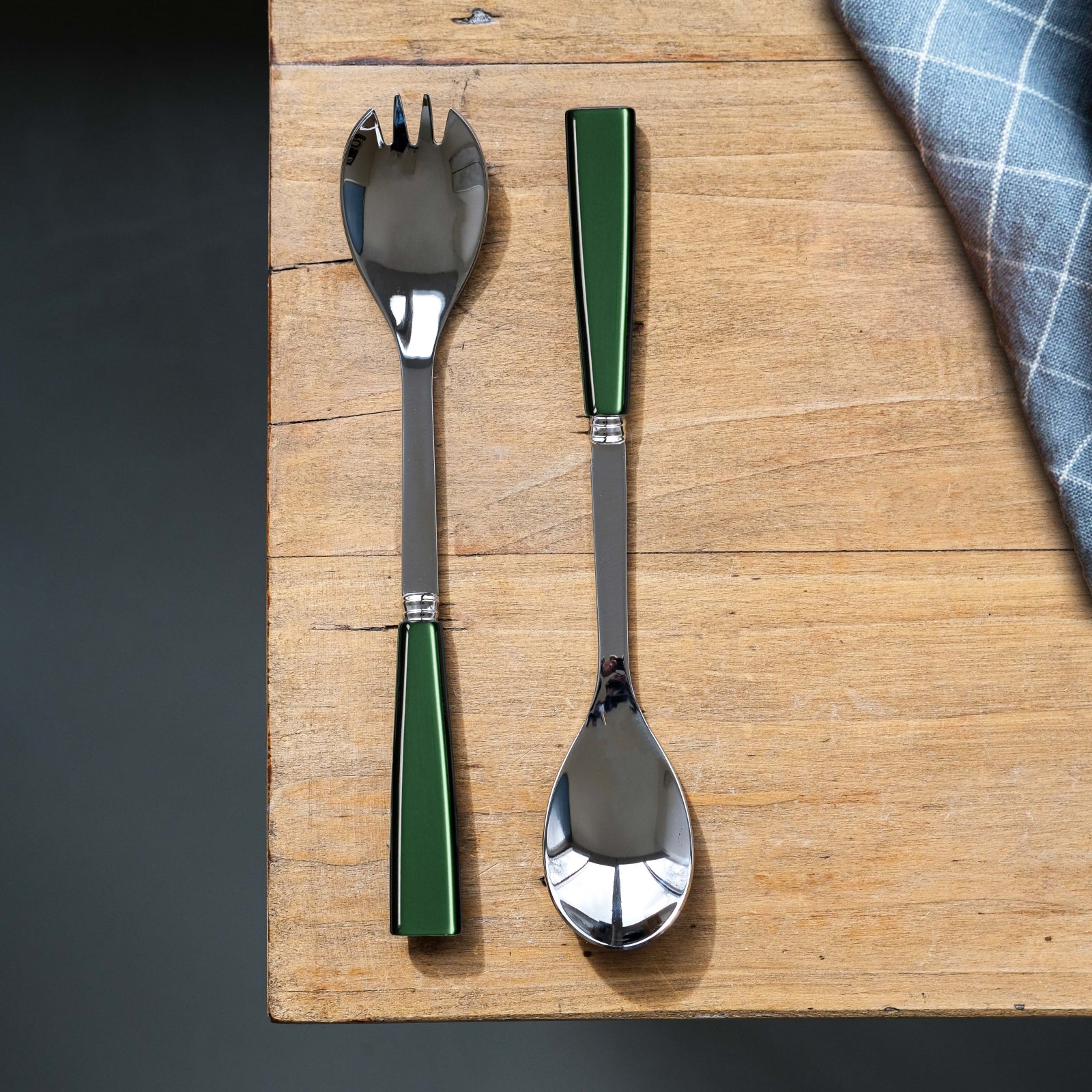 Icône, Dark green - Salad cutlery set