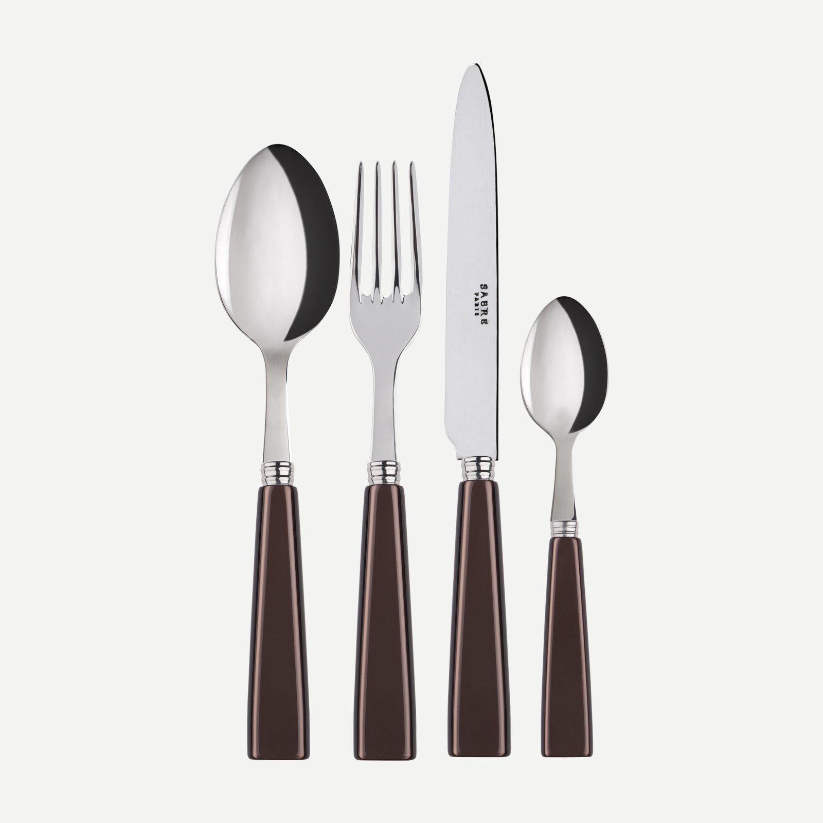Icône, Brown - 4 pieces cutlery set