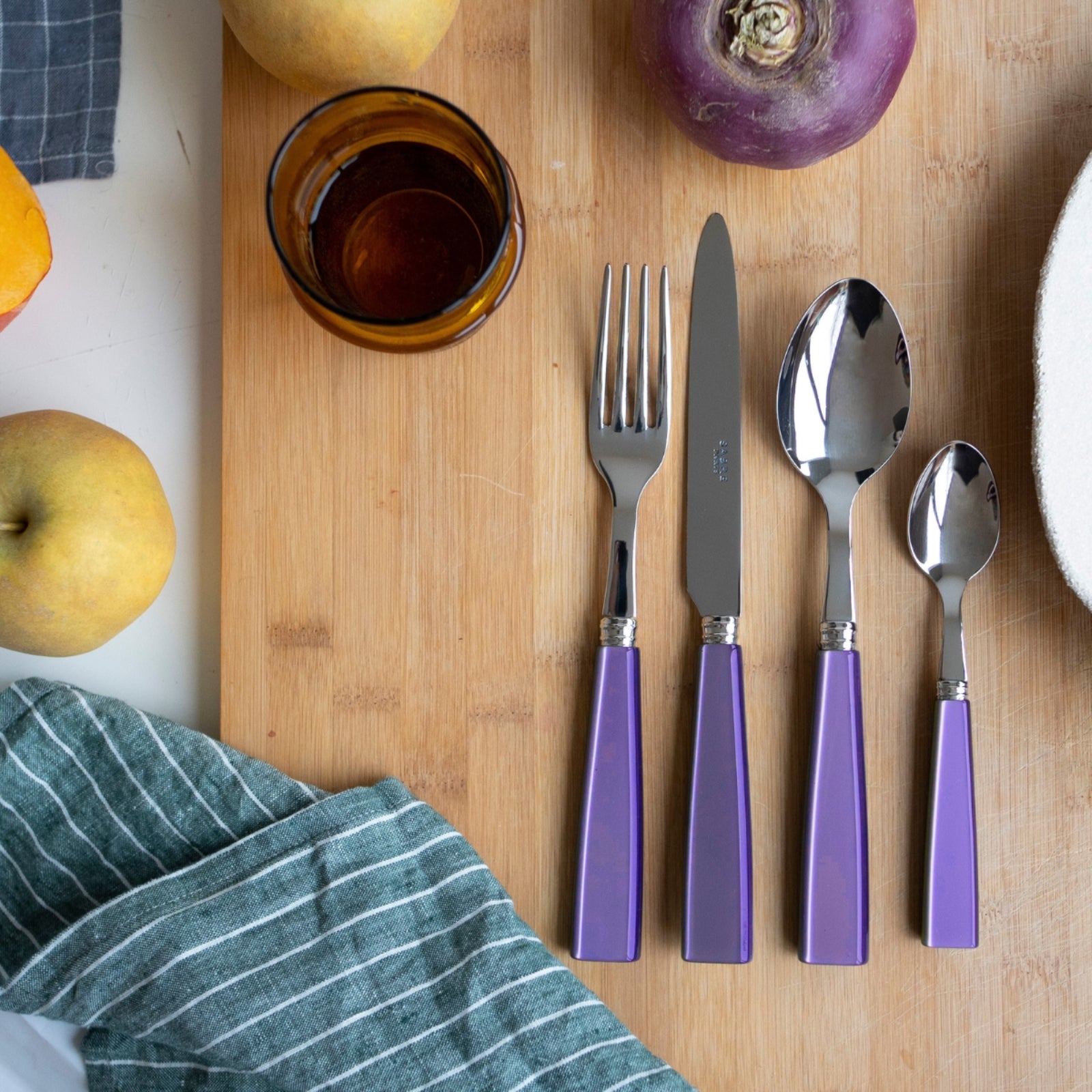 Icône, Purple - 4 pieces cutlery set