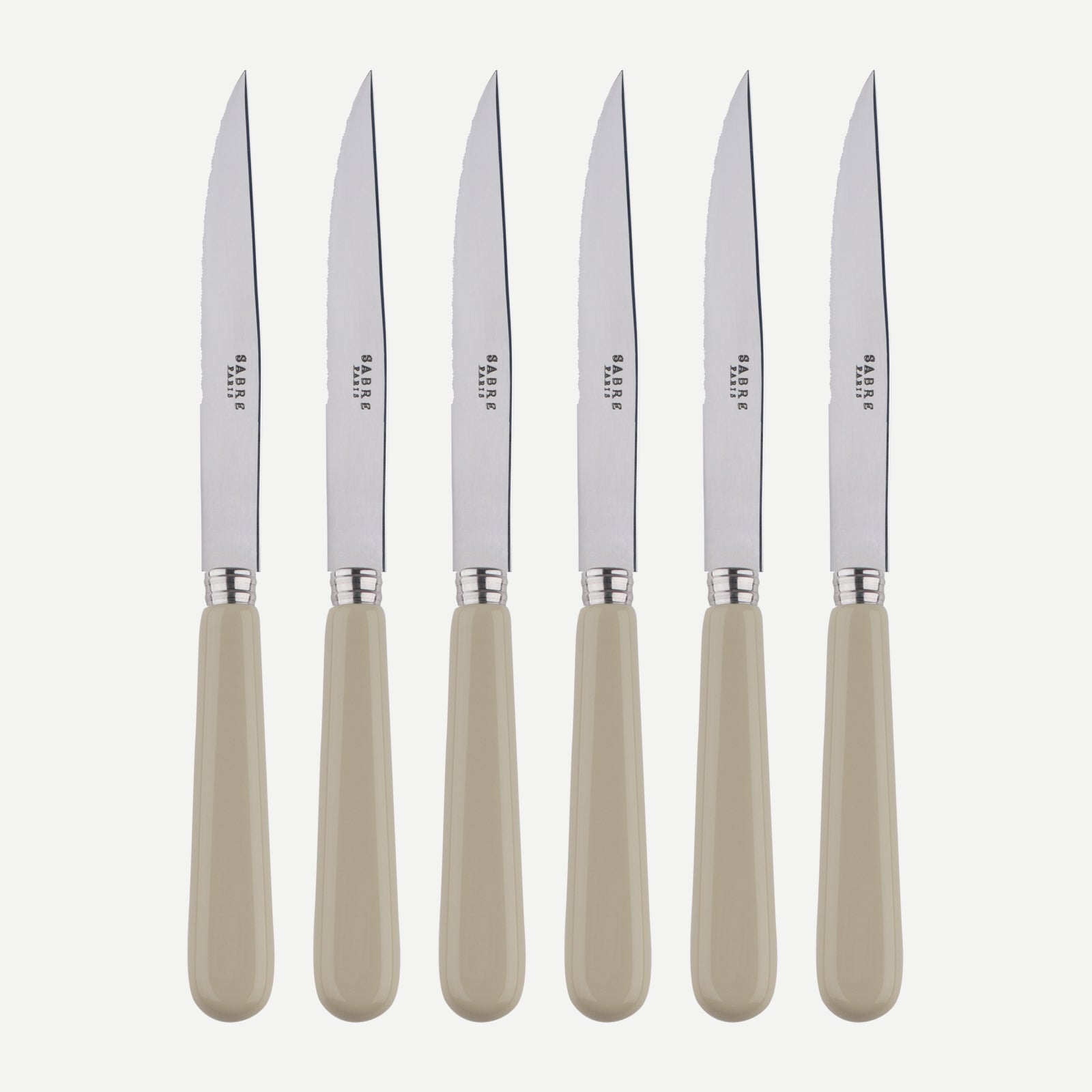 Pop unis, Light kaki - Set of 6 steak knives