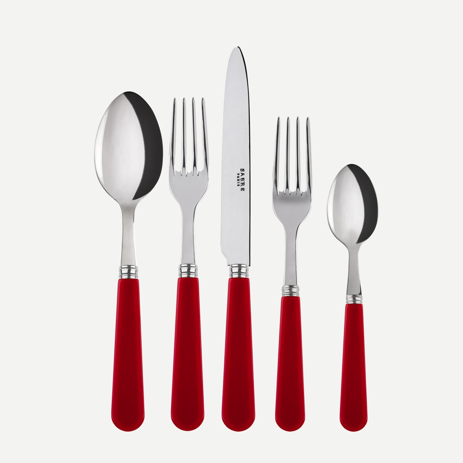Duo, Red - 5 pieces cutlery set