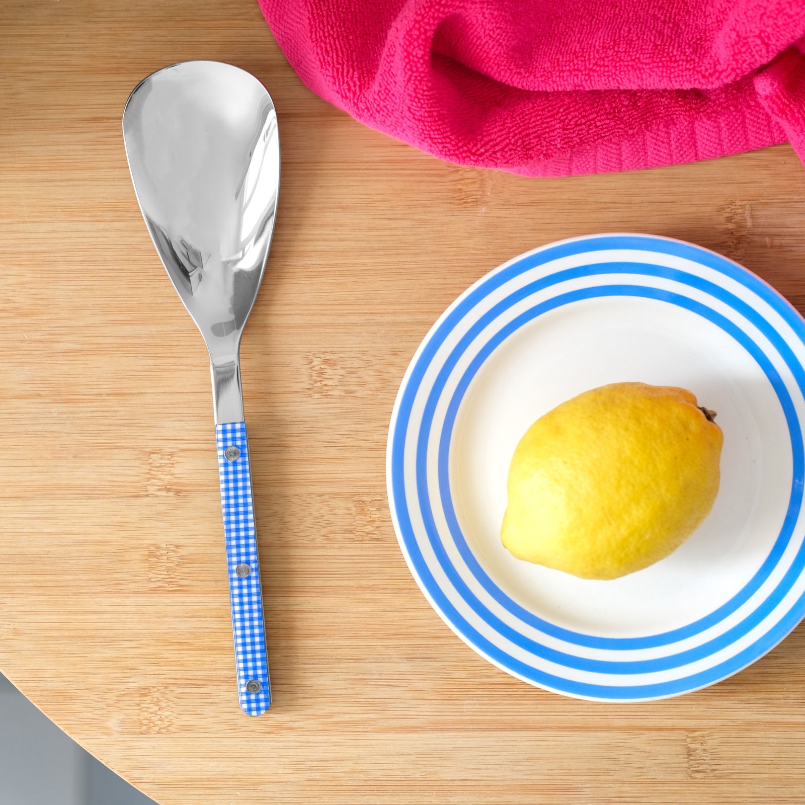 Cuillère à riz Bistrot Gingham, bleue