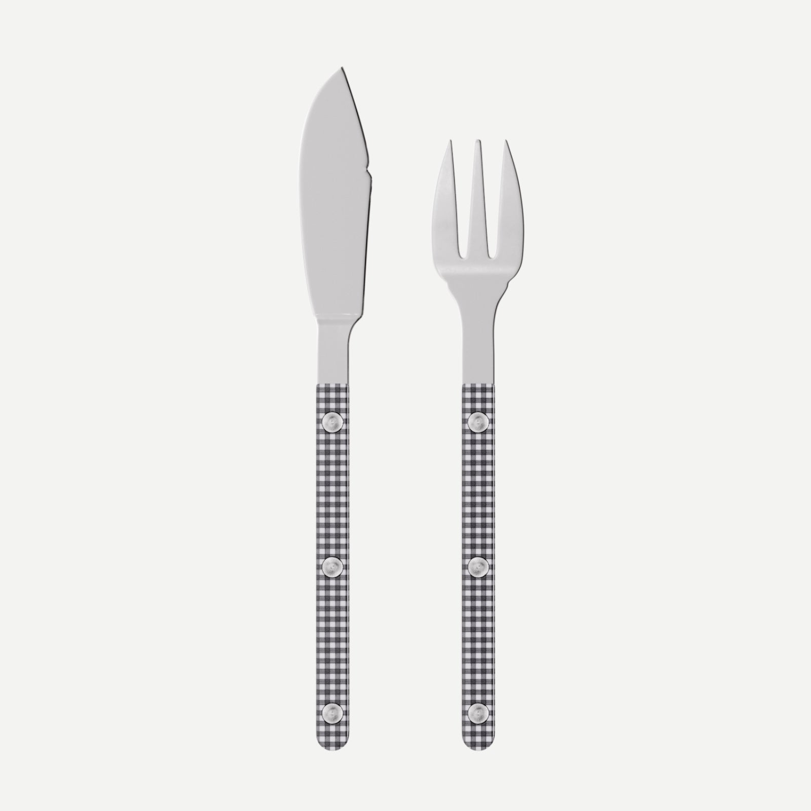 Bistrot Gingham, Black - Fish set