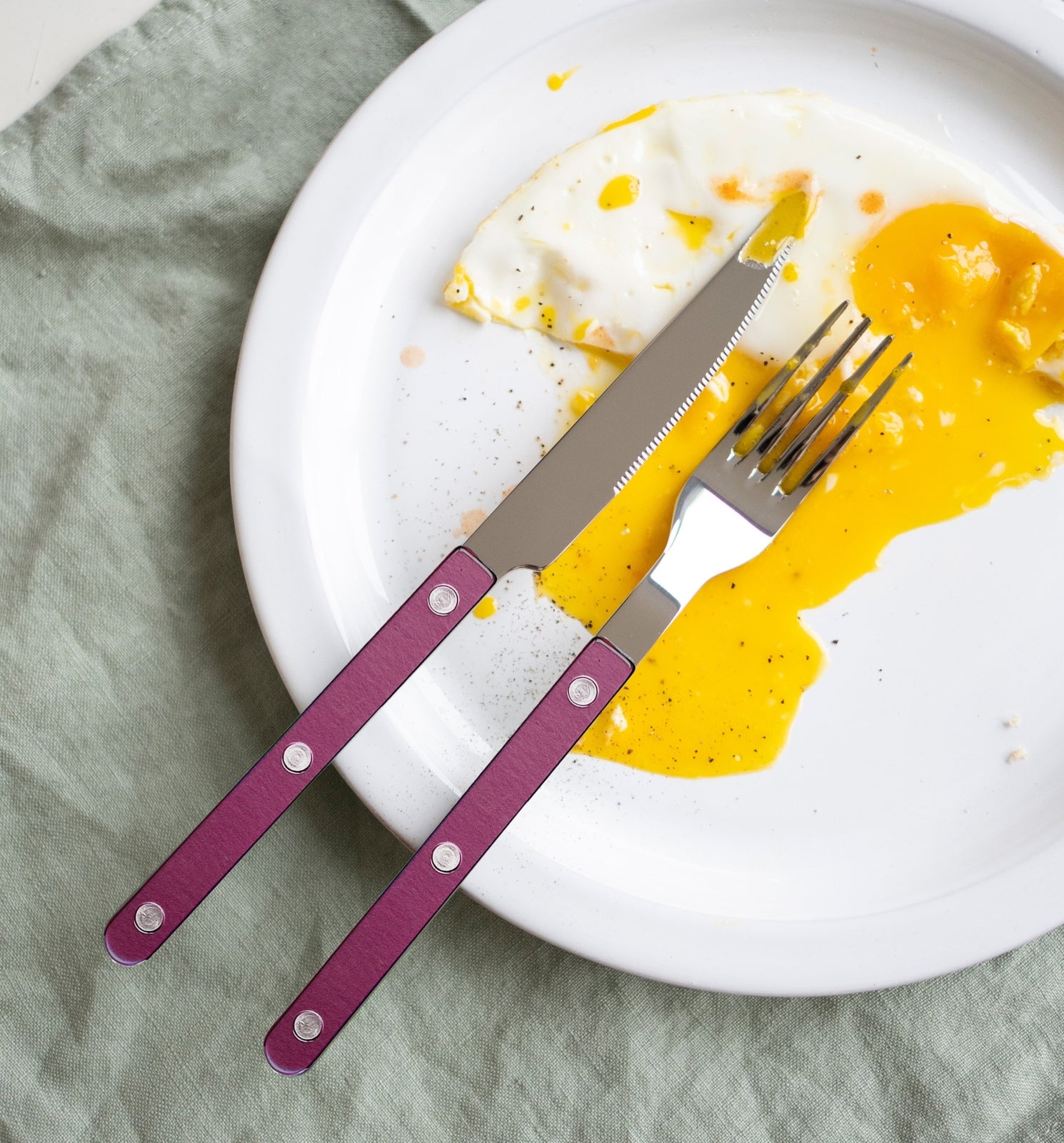 Bistrot Pearly, Aubergine - Ensemble de couverts 5 pièces