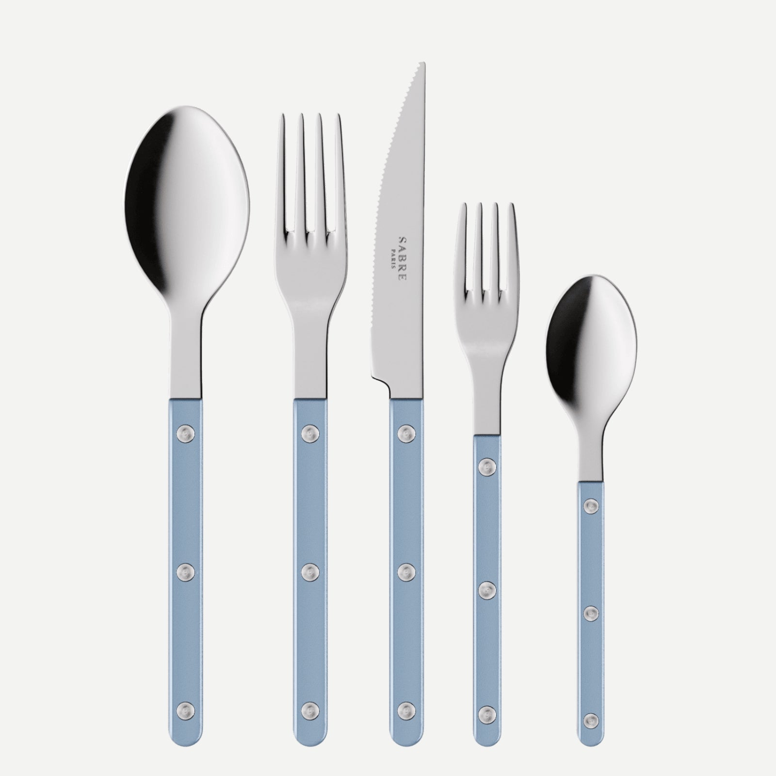 Bistrot Pearly, Light blue - 5 pieces cutlery set