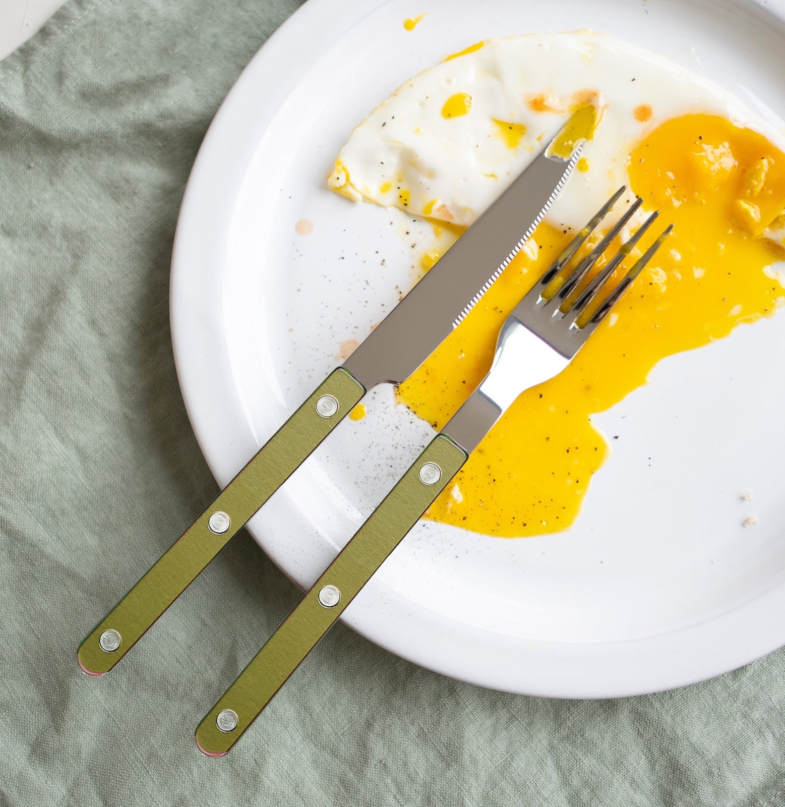 Bistrot Pearly, Moss - 5 pieces cutlery set