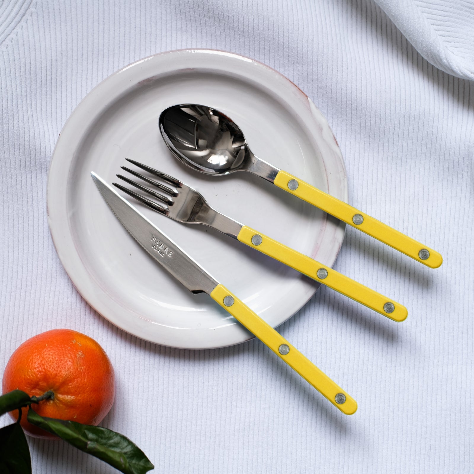Bistrot Solid, Yellow - Dessert spoon