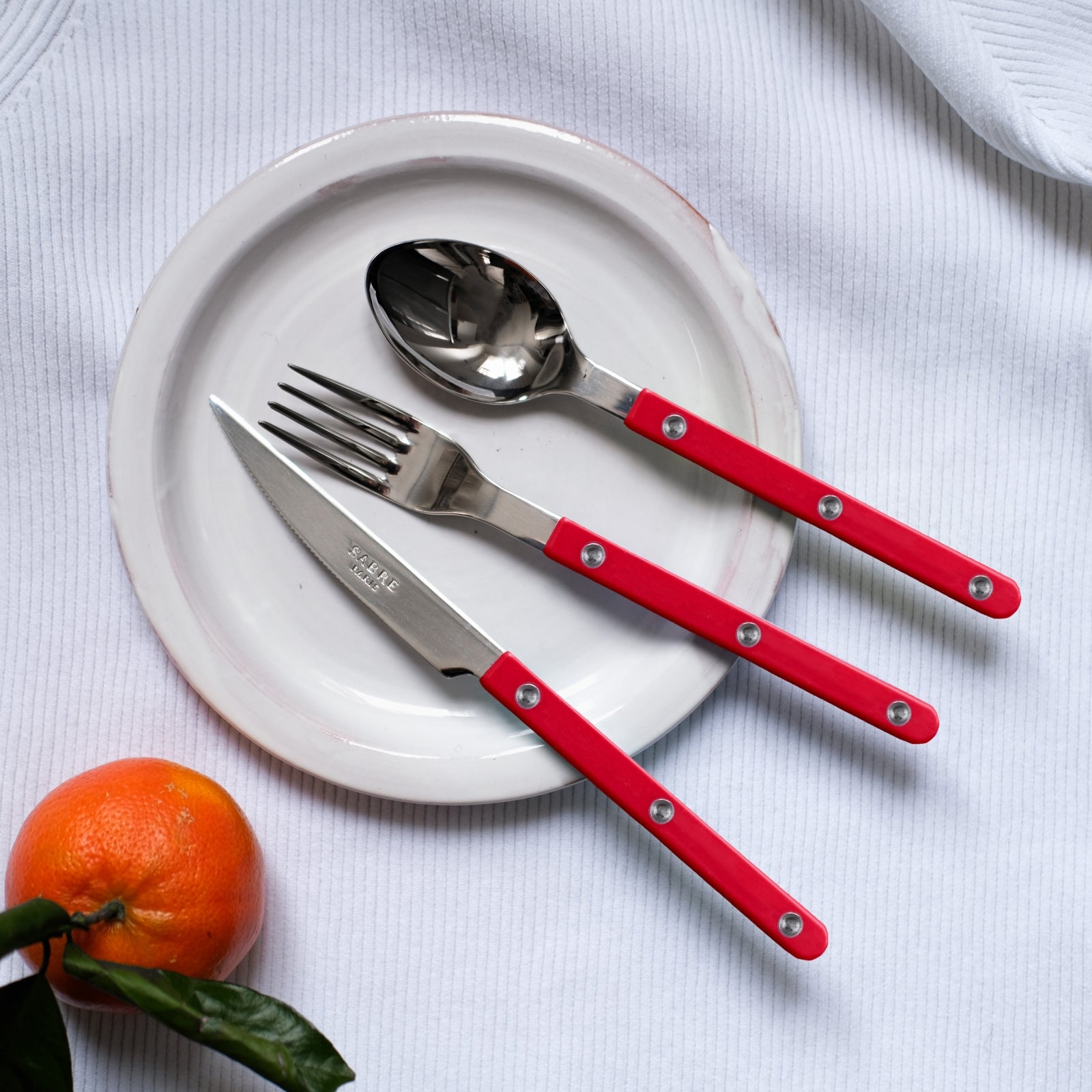 Bistrot Solid, Red - Dessert spoon