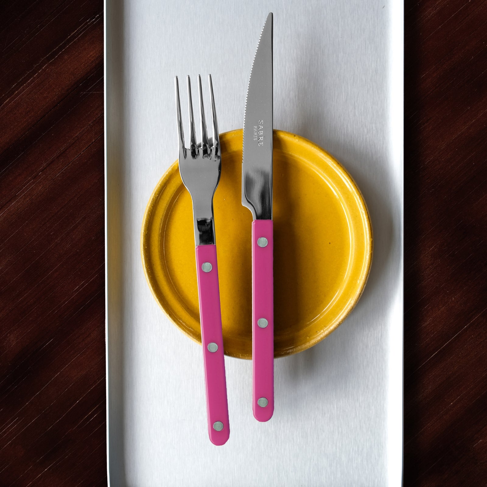 Bistrot Solid, Raspberry - 24 pieces cutlery set