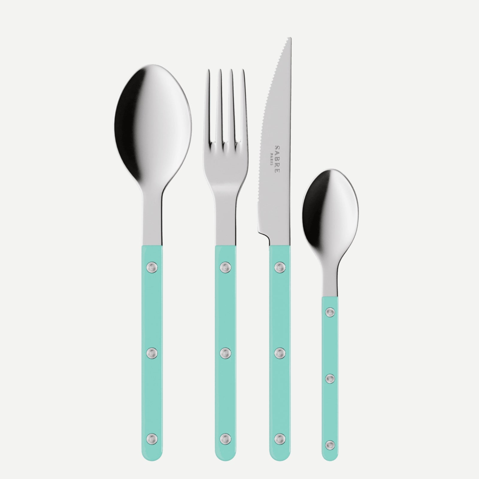 Bistrot Solid, Turquoise - Service de couverts 24 pièces