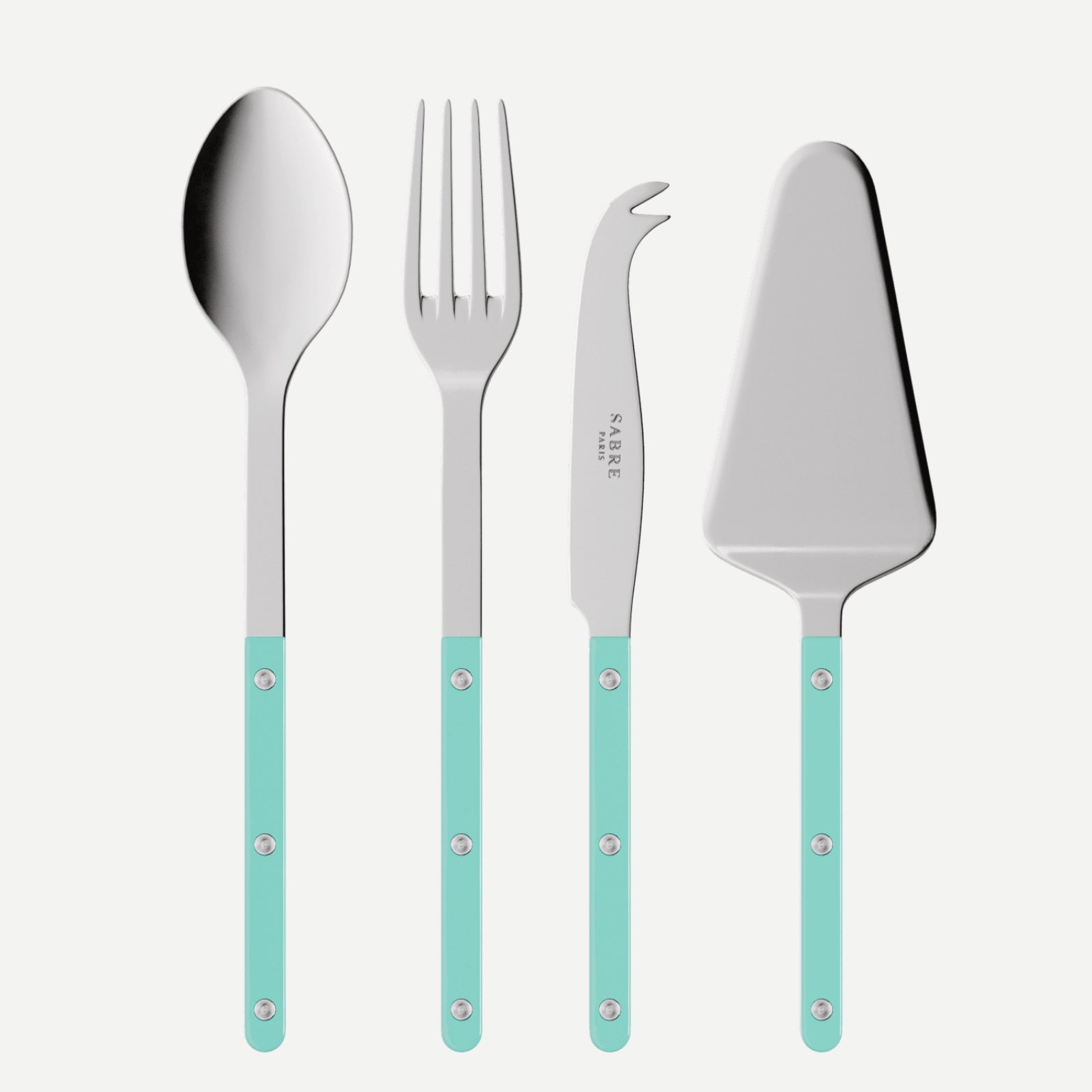 Bistrot Solid, Turquoise - Ensemble de 4 pièces de service indispensables pour un bistrot