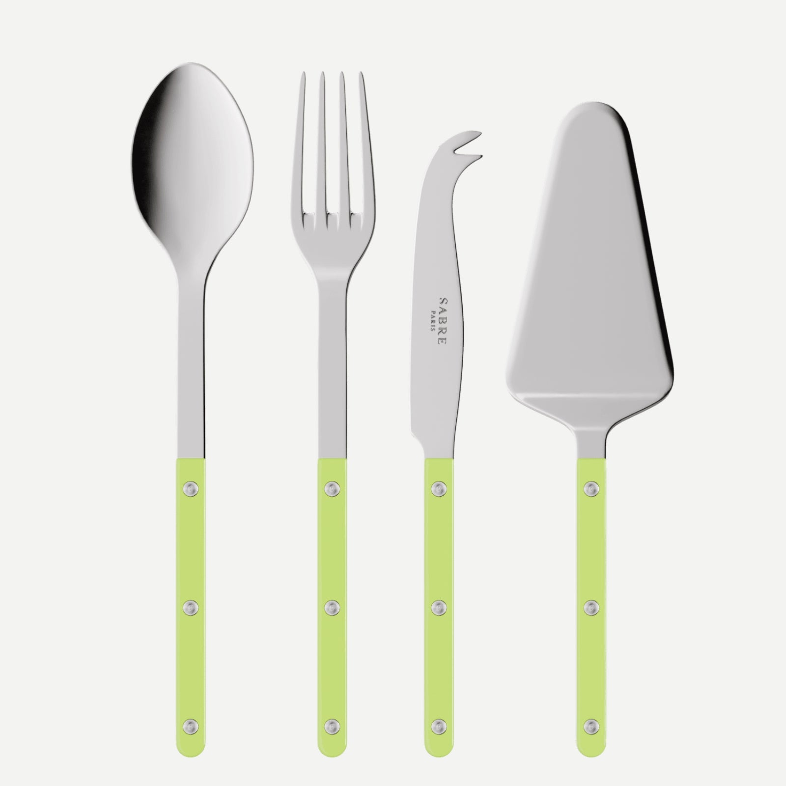 Bistrot Solid, Citron Vert - Ensemble de 4 pièces de service indispensables pour les amateurs de bistrot