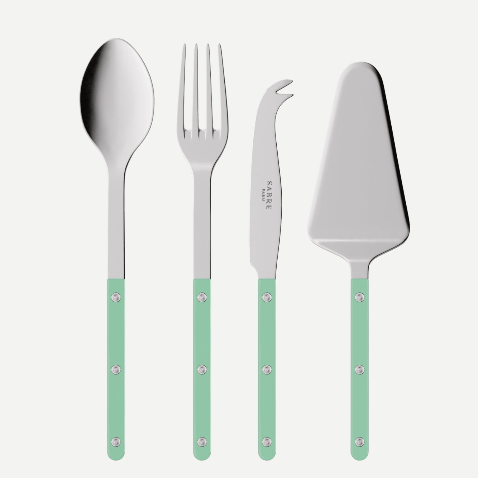 Bistrot Solid, vert pastel - Ensemble de 4 pièces de service indispensables pour les amateurs de bistrot