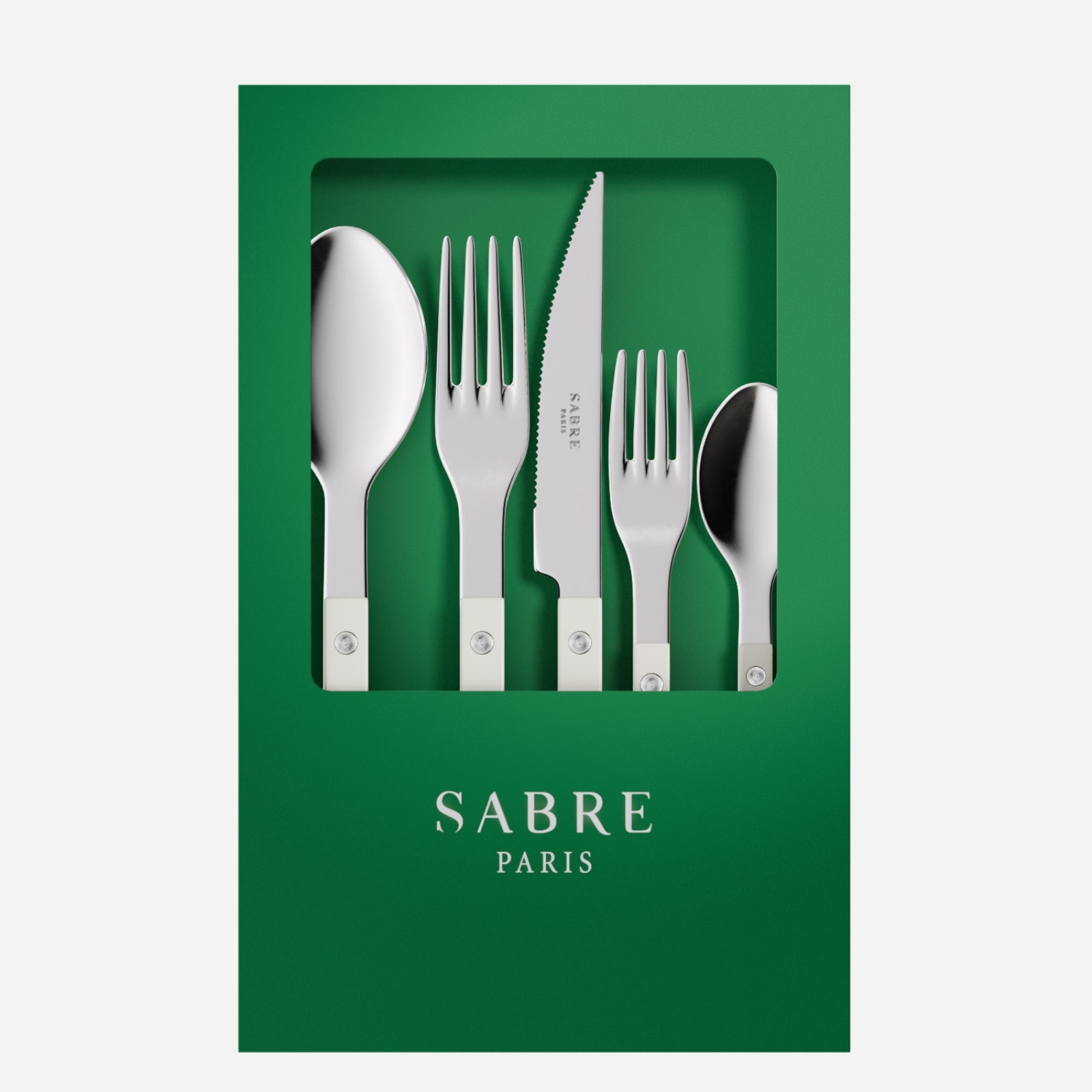 Bistrot Solid, Blanc - Coffret de 5 couverts