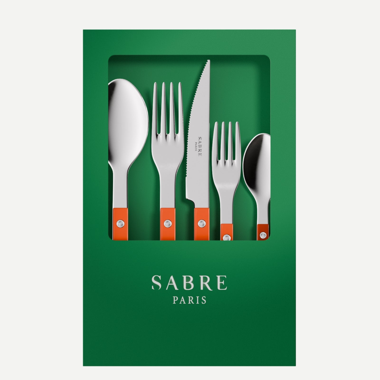 Bistrot Solid, Orange - Coffret de 5 couverts