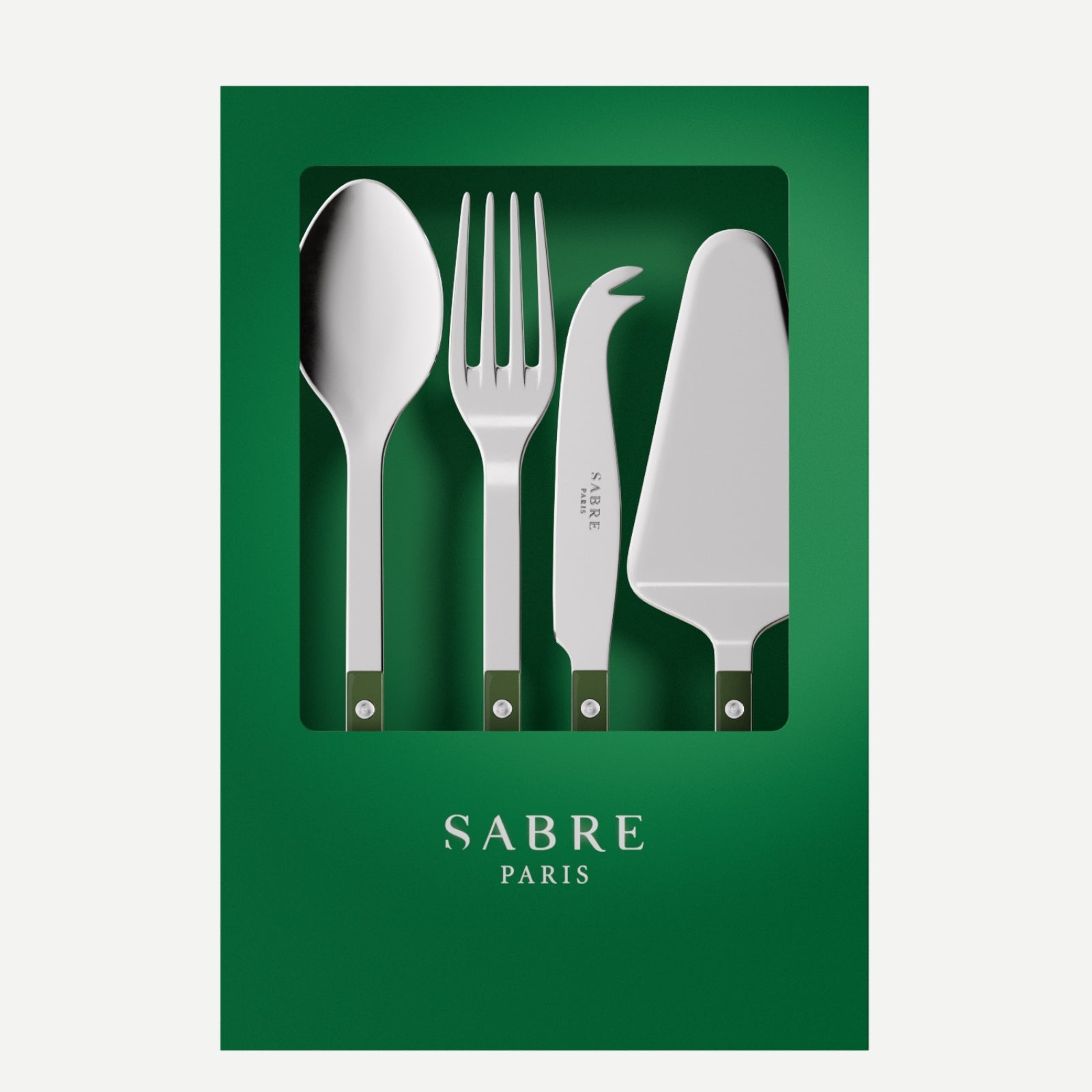 Bistrot Solid, Green - Box of 4 must-have serving pieces