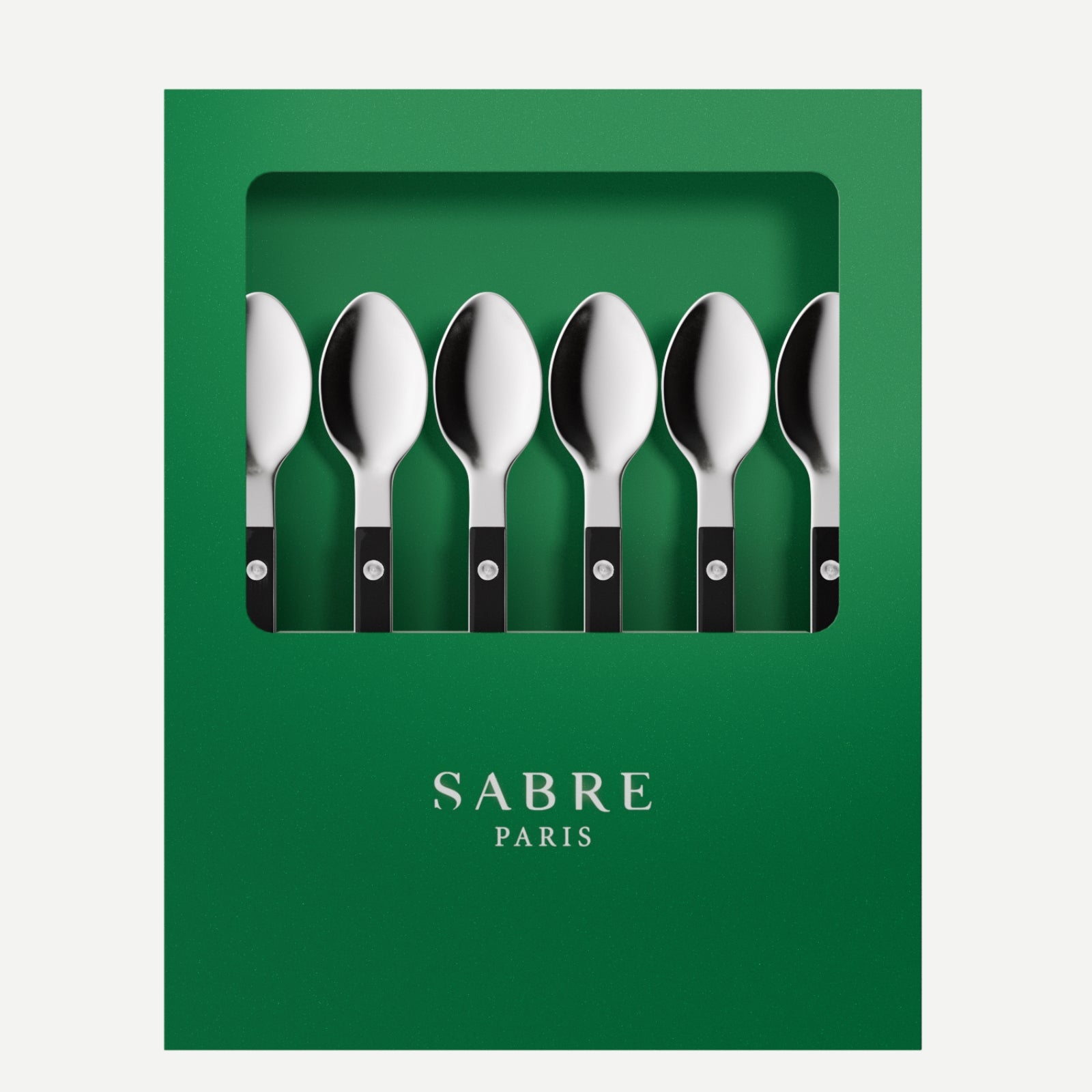 Bistrot Solid, Noir - Boîte de 6 cuillères à expresso