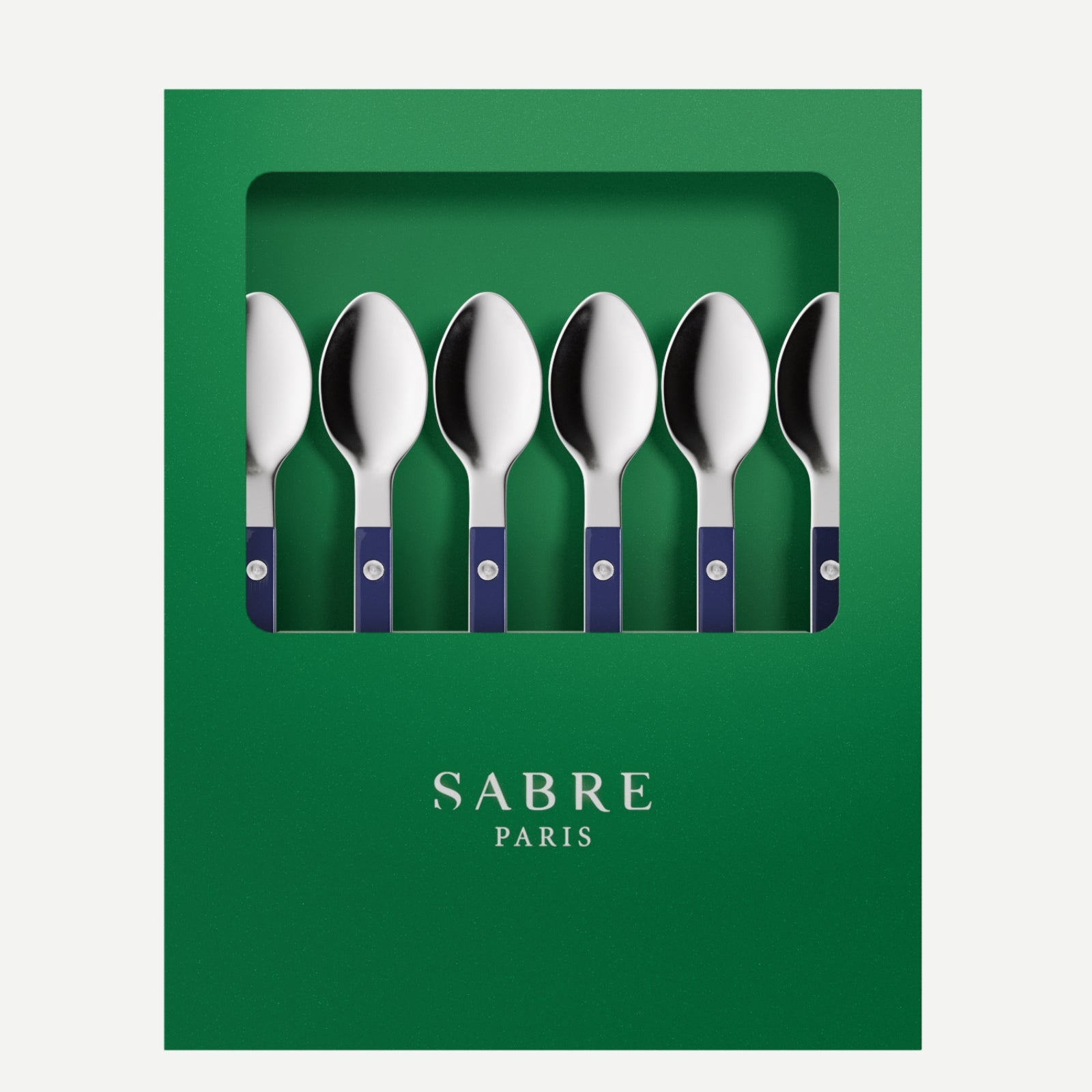 Bistrot Solid, bleu marine - Boîte de 6 cuillères à expresso