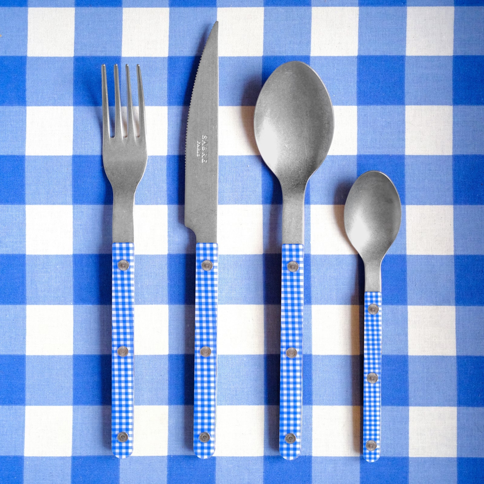 Bistrot Vintage Gingham, Blue - Dinner fork