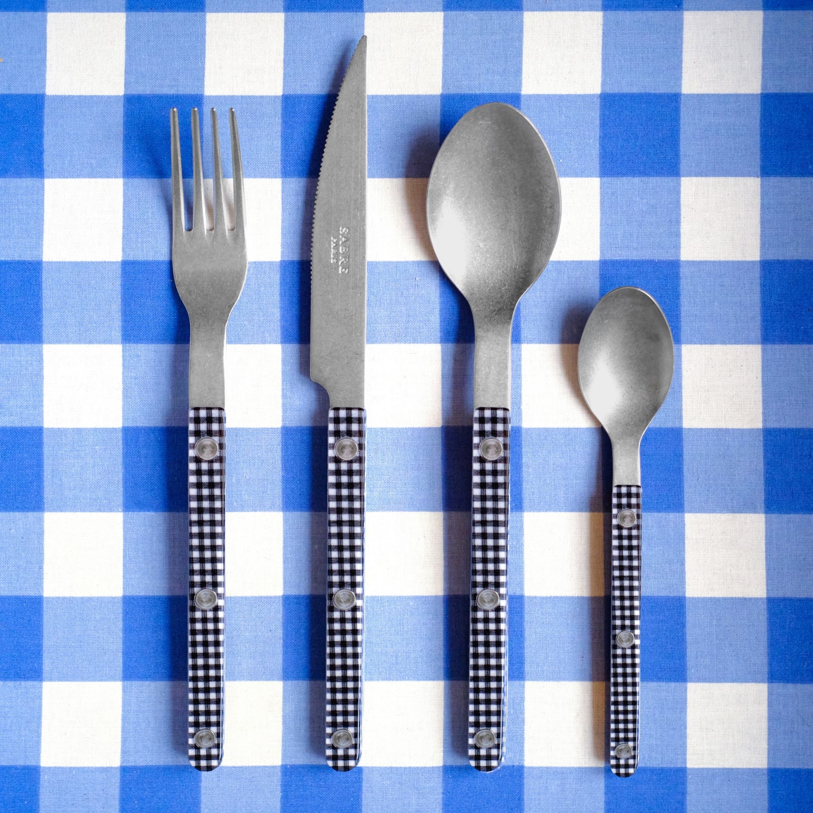 Bistrot Vintage Gingham, Black - Teaspoon