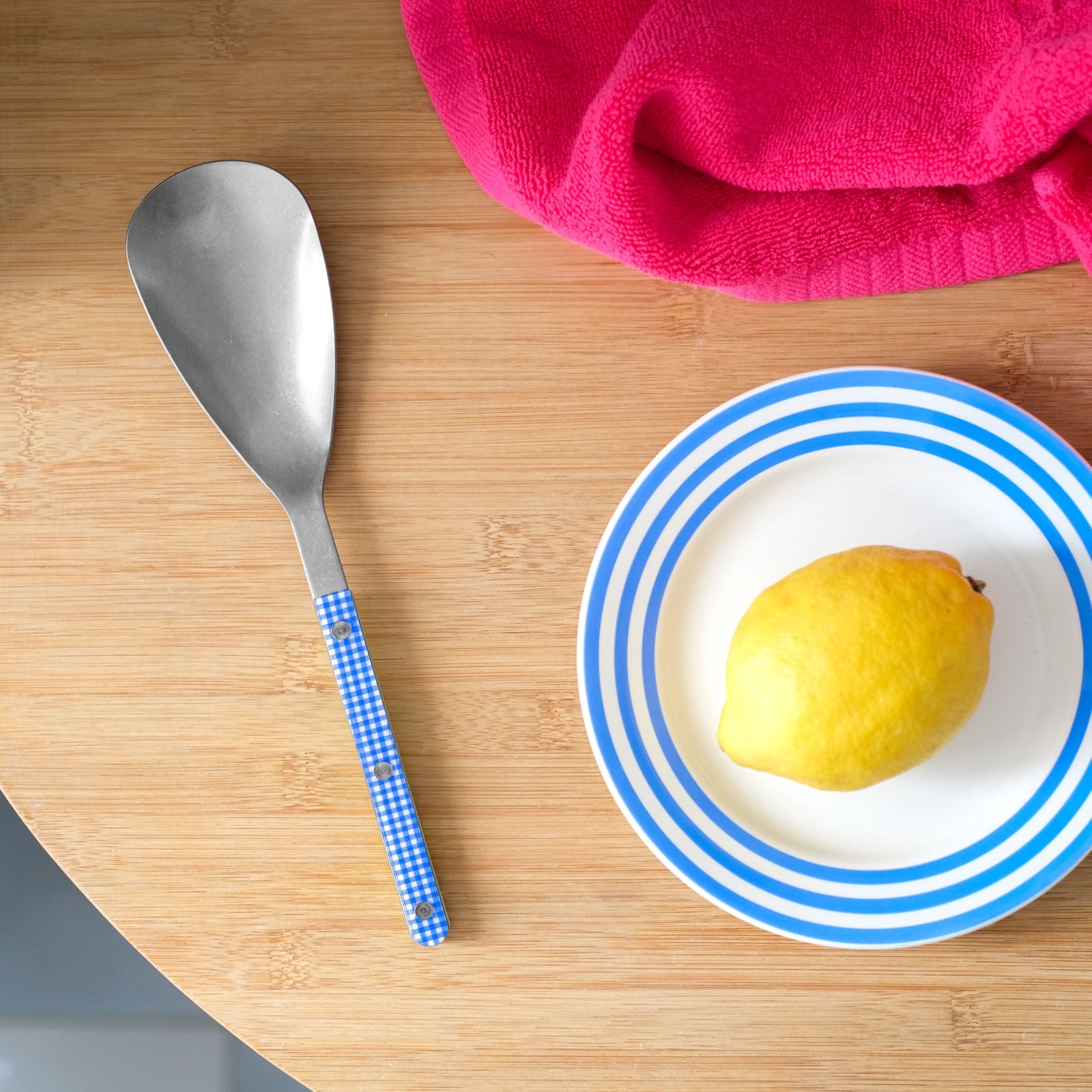 Bistrot Vintage Gingham, Blue - Rice spoon