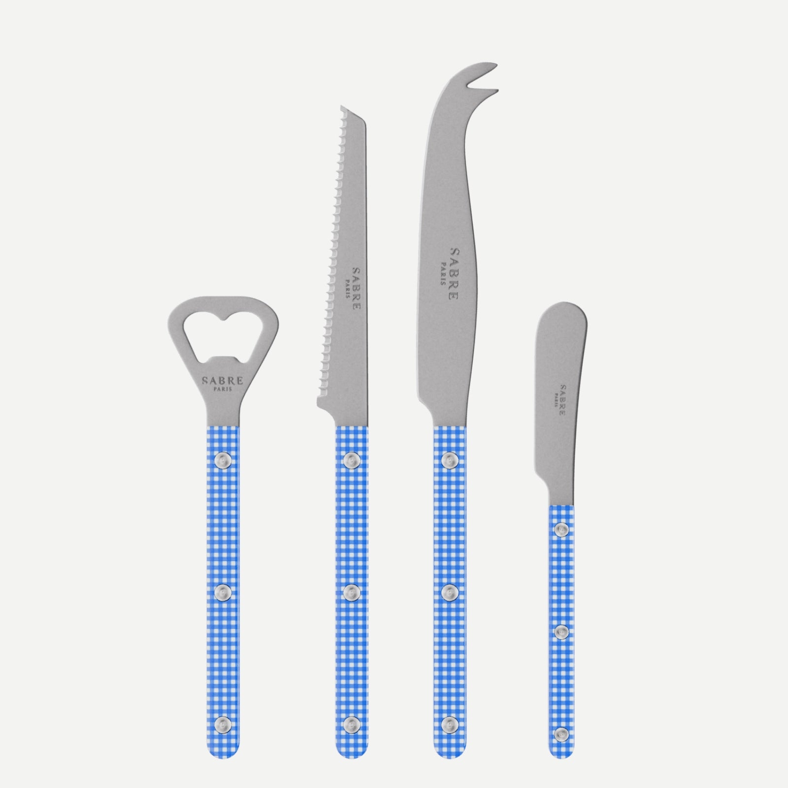 Bistrot Vintage Gingham, Blue - Bistrot aperitif set