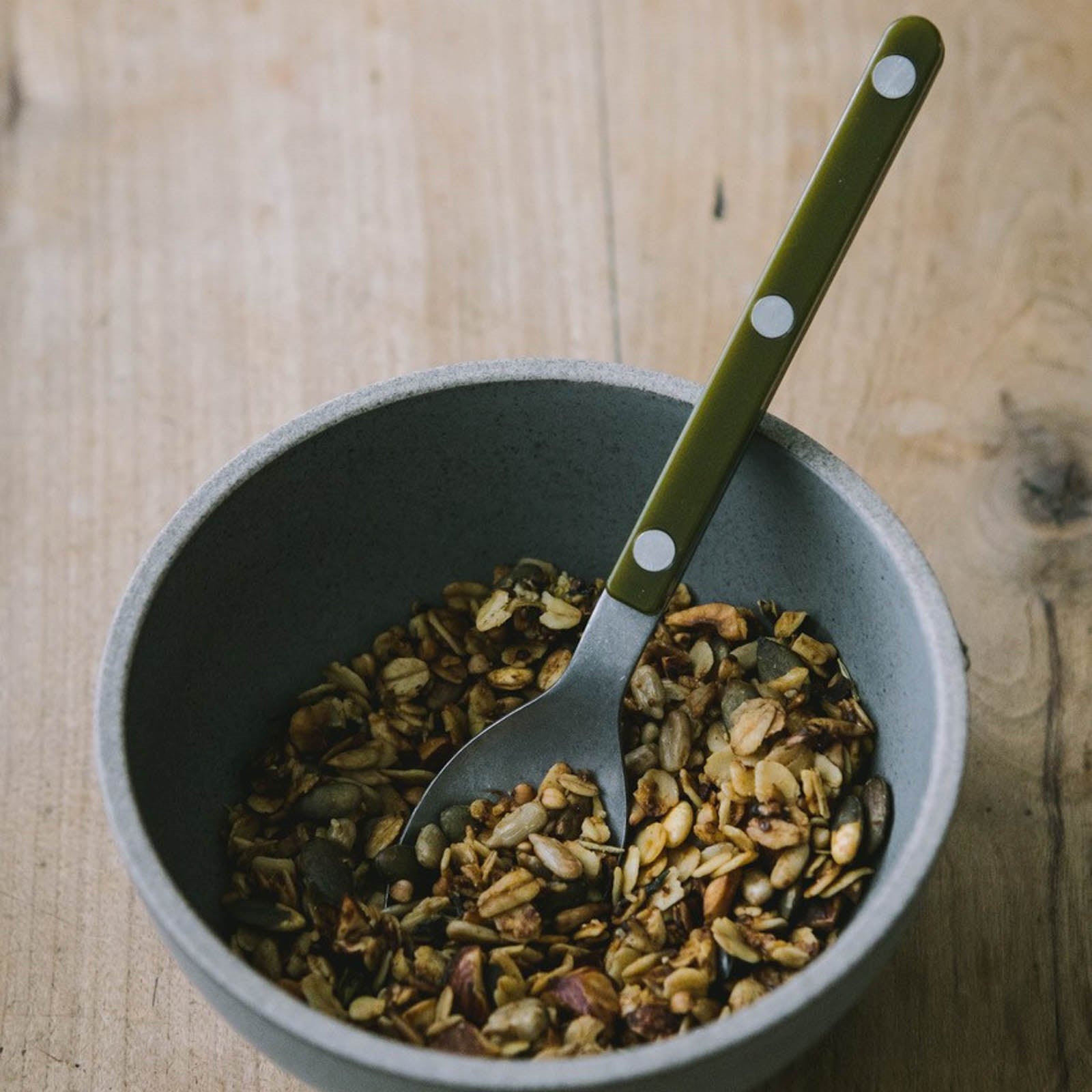 Cuillère à soupe Bistrot Vintage Solid, motif fougère verte