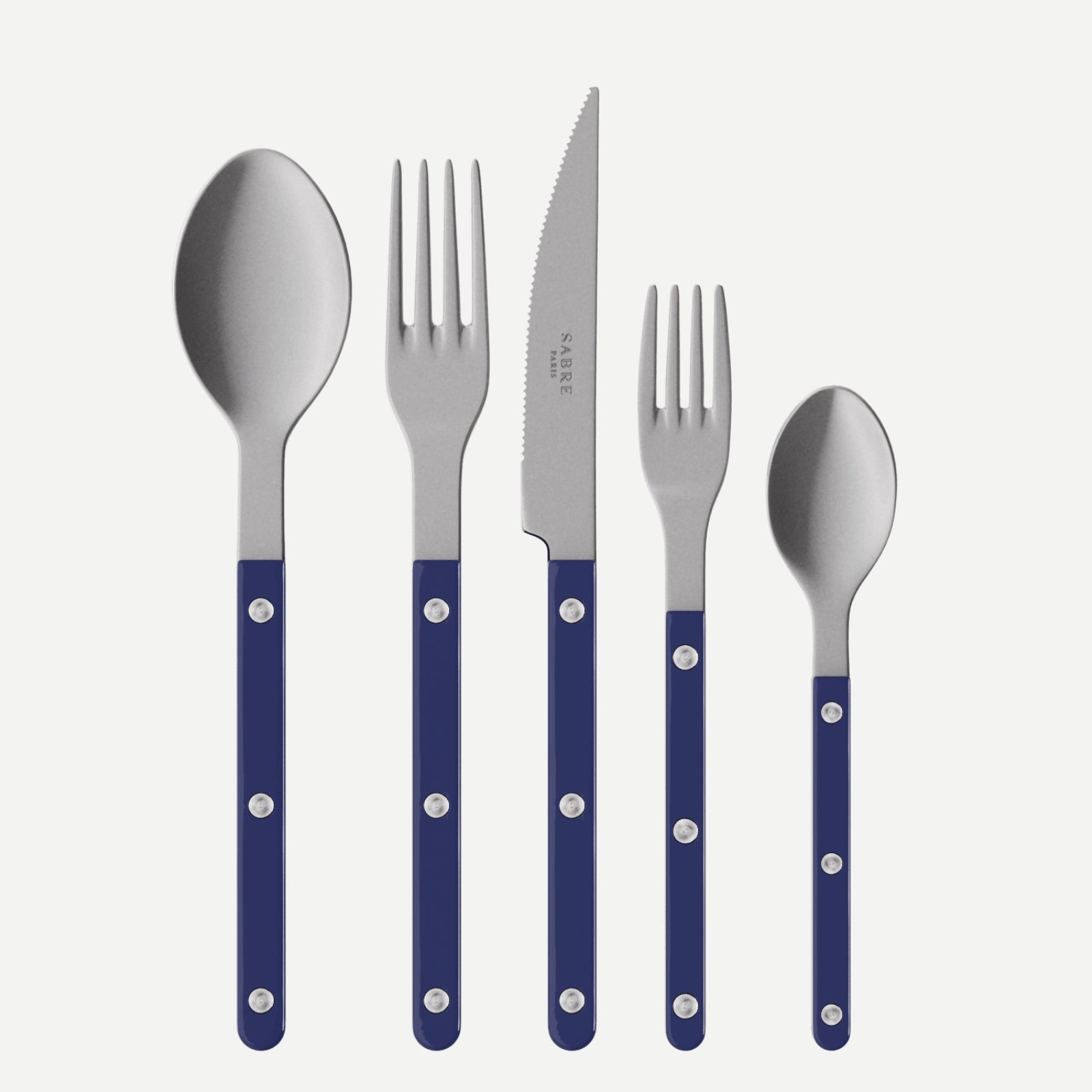 Bistrot Vintage Solid, Navy blue - 5 pieces cutlery set