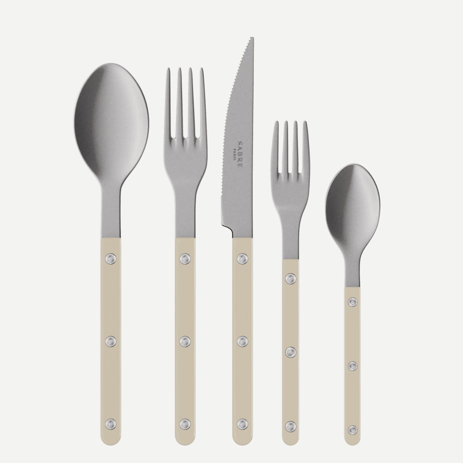 Bistrot Vintage Solid, Light kaki - 5 pieces cutlery set