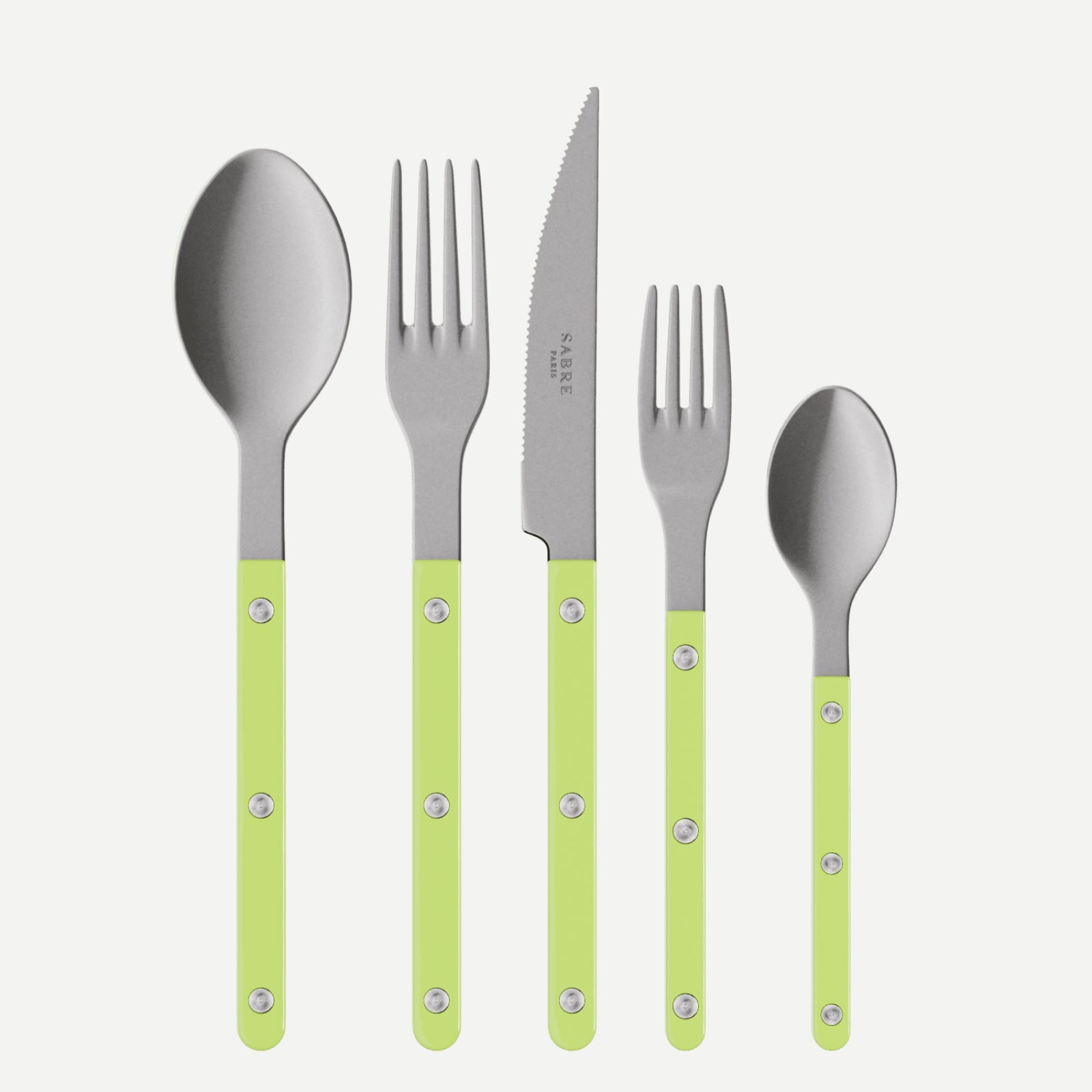 Bistrot Vintage Solid, Citron Vert - Ensemble de 5 couverts