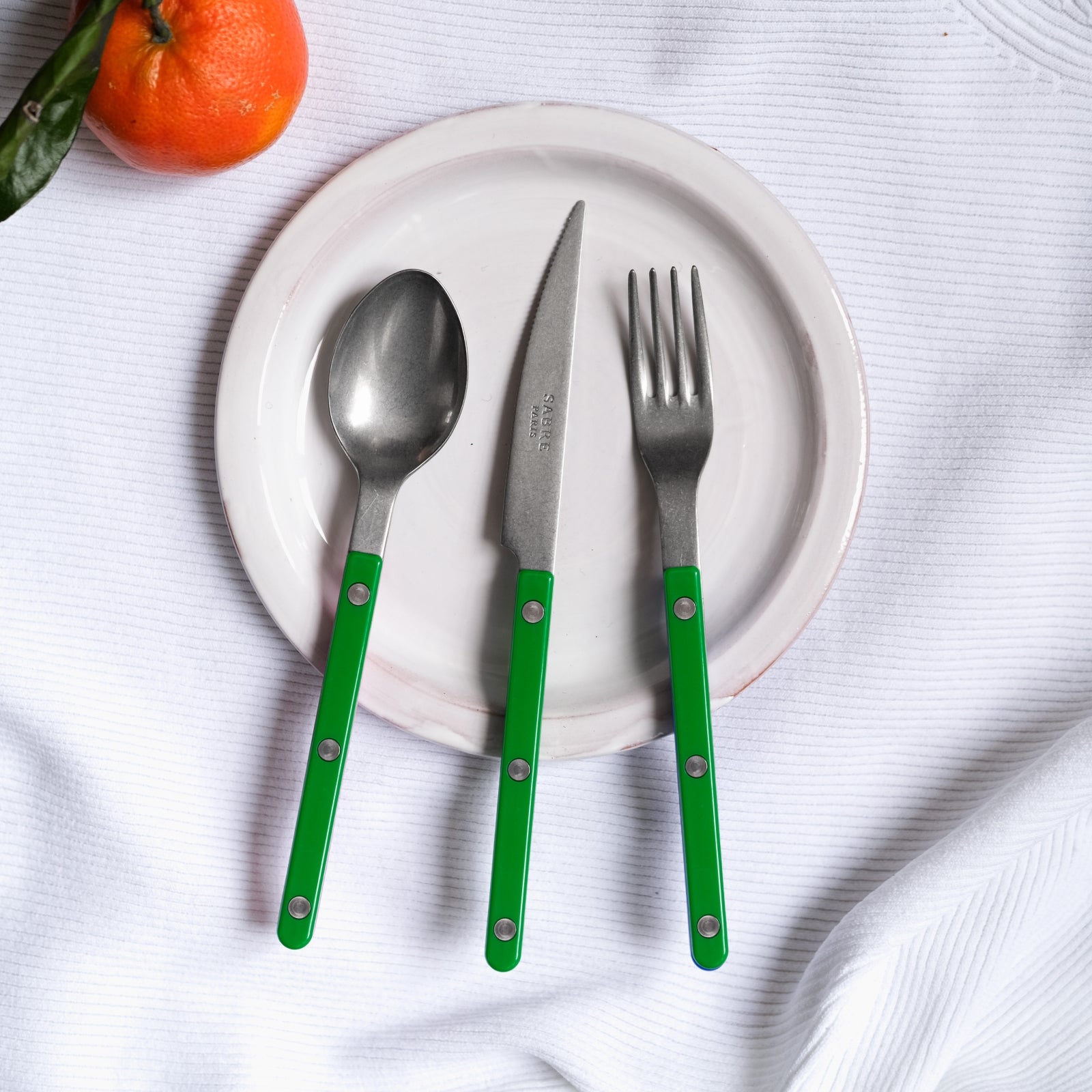 Bistrot Vintage Solid, Garden green - Dessert spoon