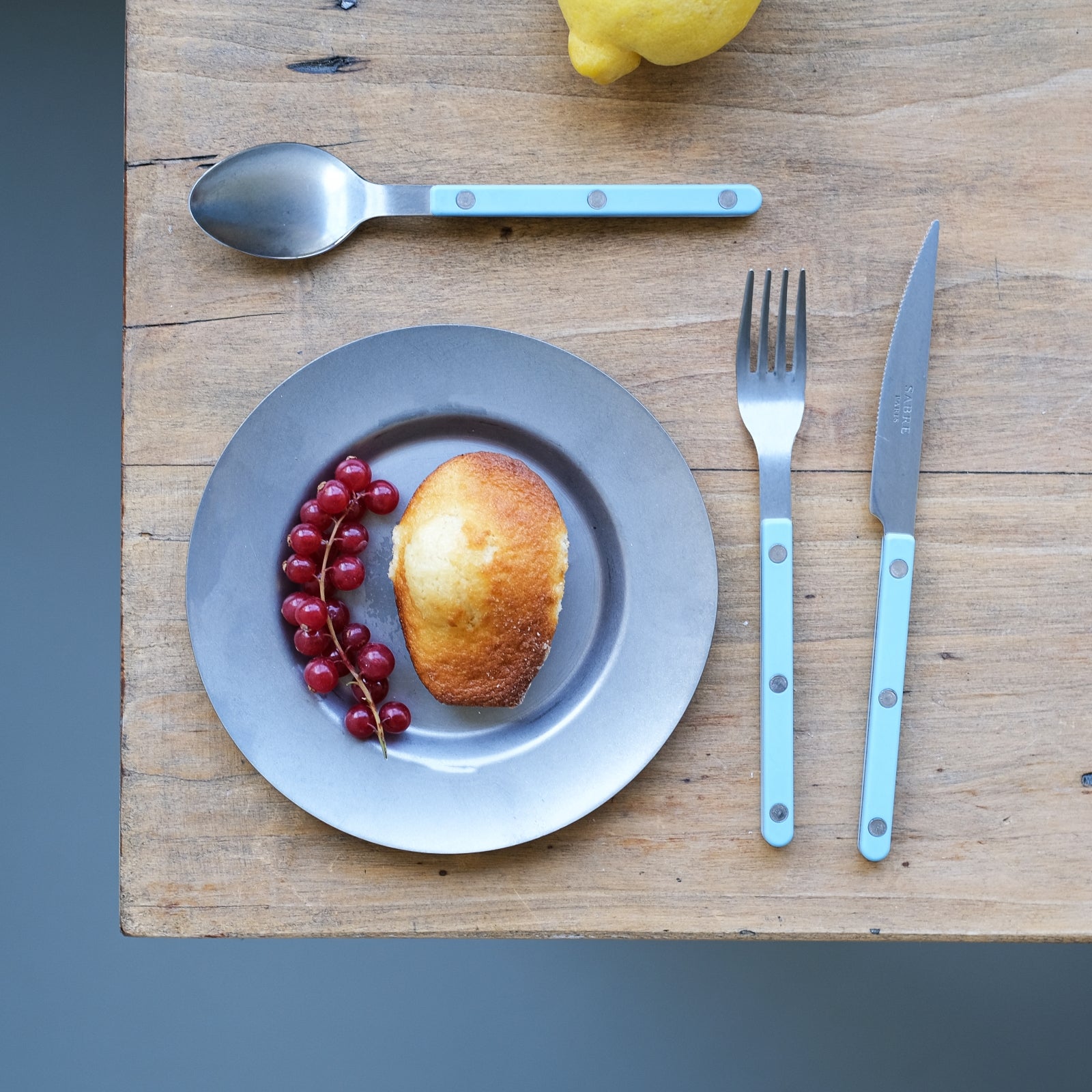 Cuillère à dessert Bistrot Vintage Solid, vert pastel