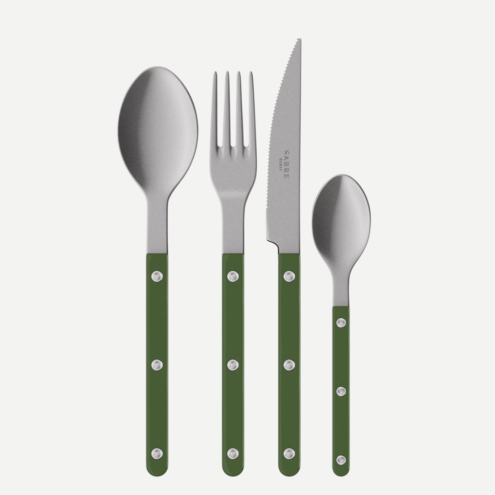 Bistrot Vintage Solid, Green - 24 pieces cutlery set