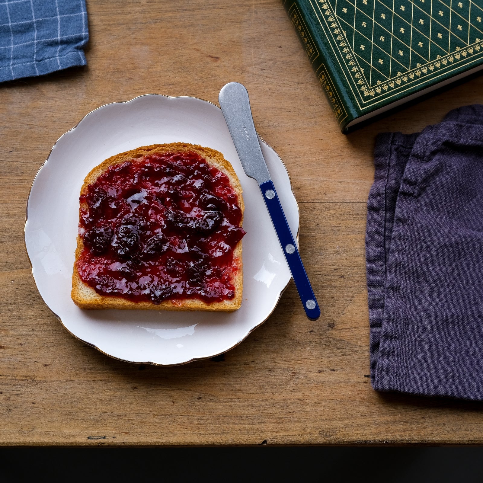 Bistrot Vintage Solid, bleu marine - Tartine à beurre