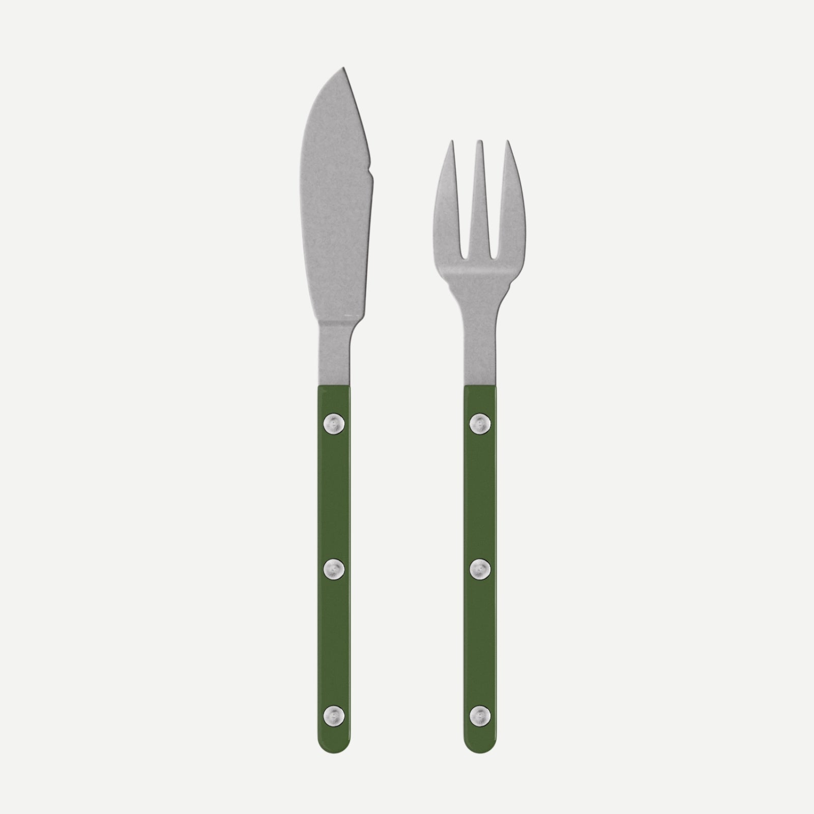 Bistrot Vintage Solid, Green - Fish set
