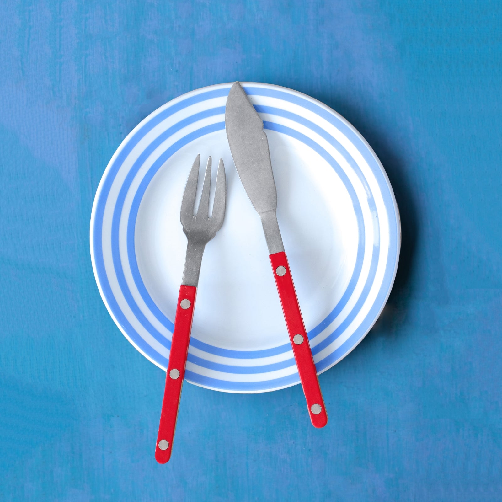 Bistrot Vintage Solid, Red - Fish set