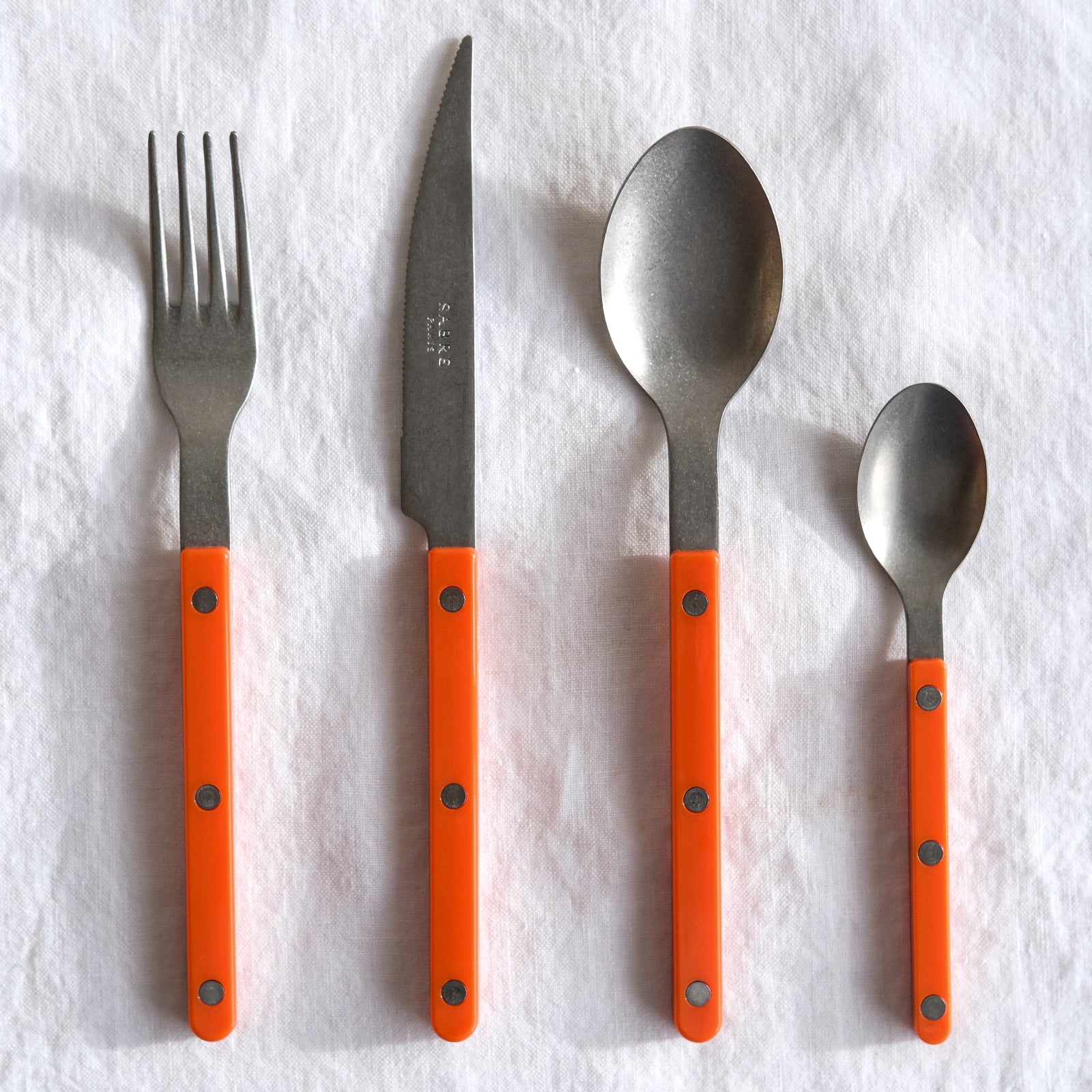 Bistrot Vintage Solid, Orange - 4 pieces cutlery set