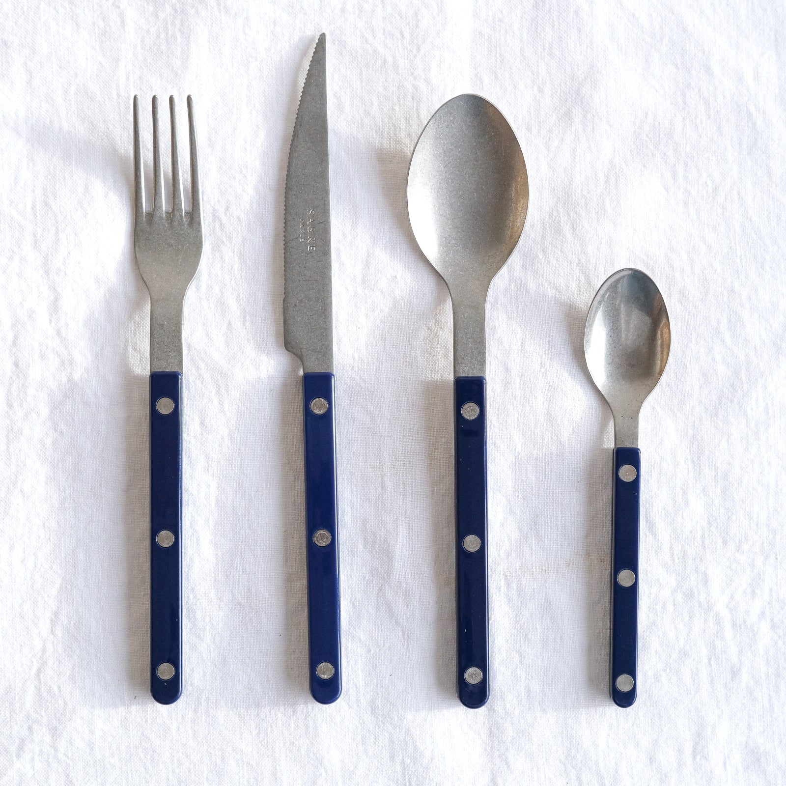 Bistrot Vintage Solid, Navy blue - 4 pieces cutlery set