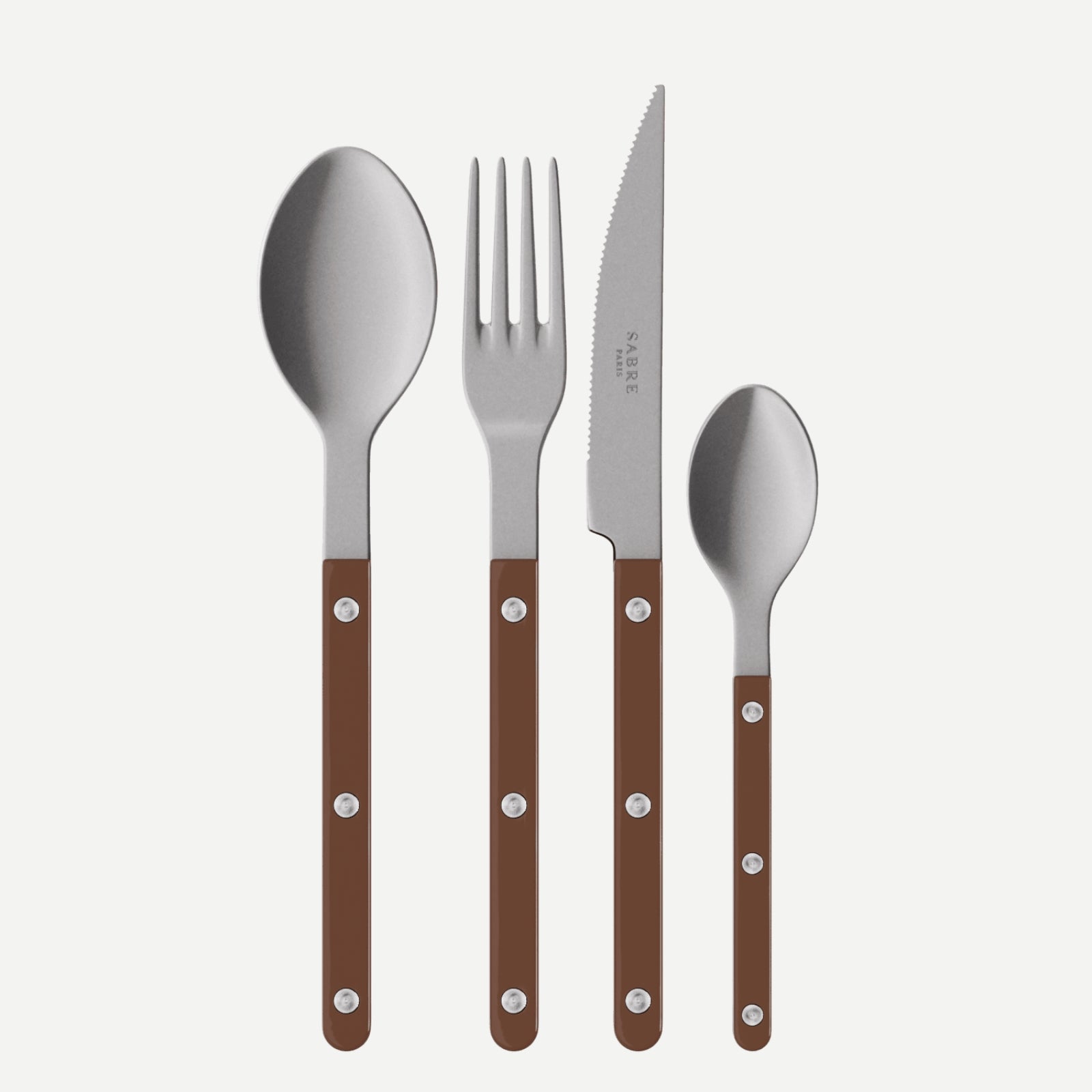 Bistrot Vintage Solid, Chocolate - 4 pieces cutlery set